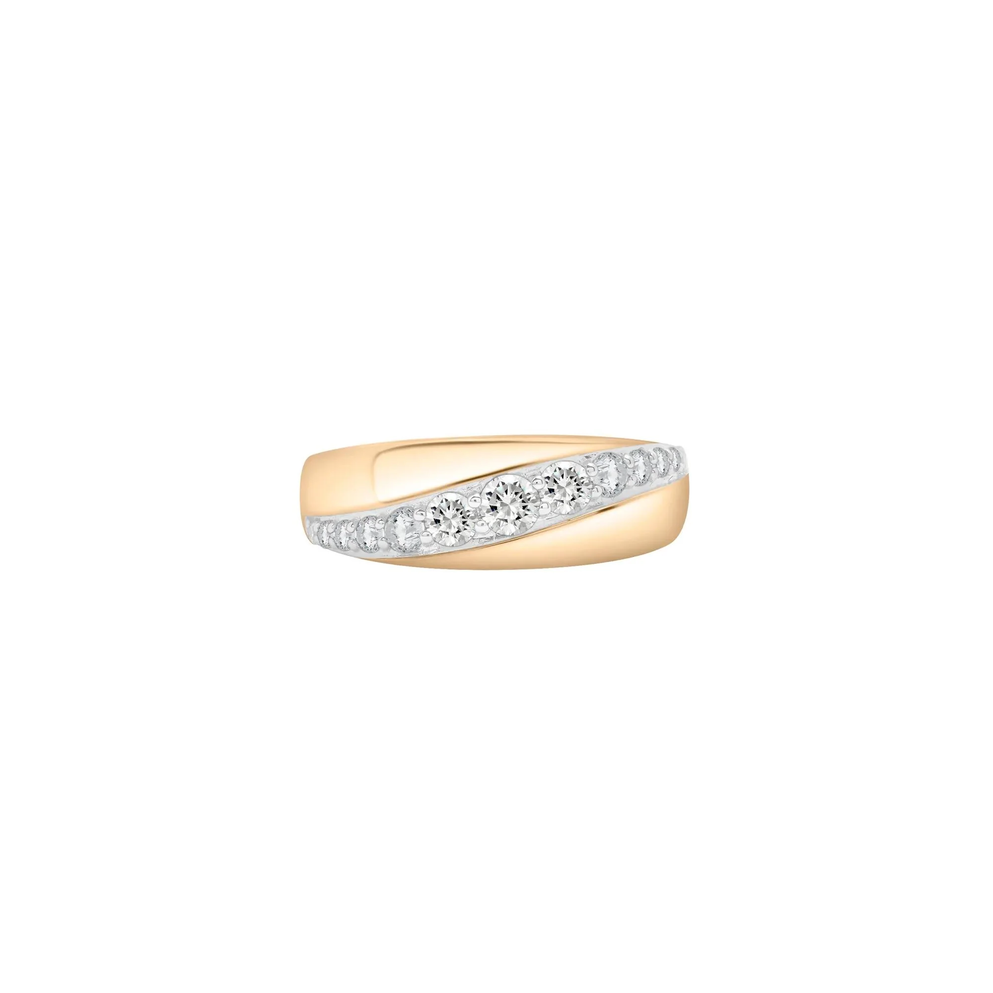 1/2 CT. Tw. Graduated Diamond Band Ring 10K Yellow Gold Size 6 2mm