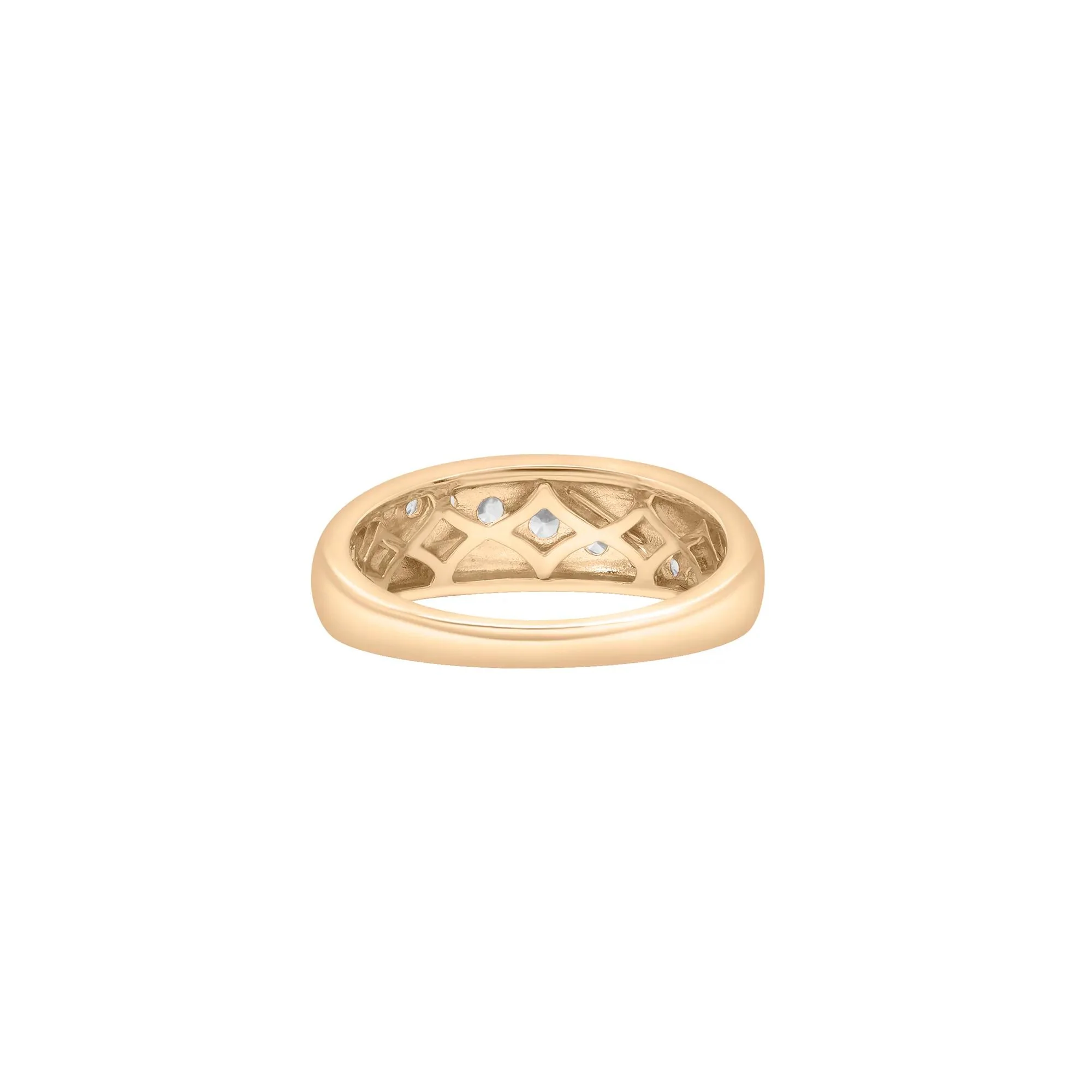 1/2 CT. Tw. Graduated Diamond Band Ring 10K Yellow Gold Size 6 2mm - Image 4