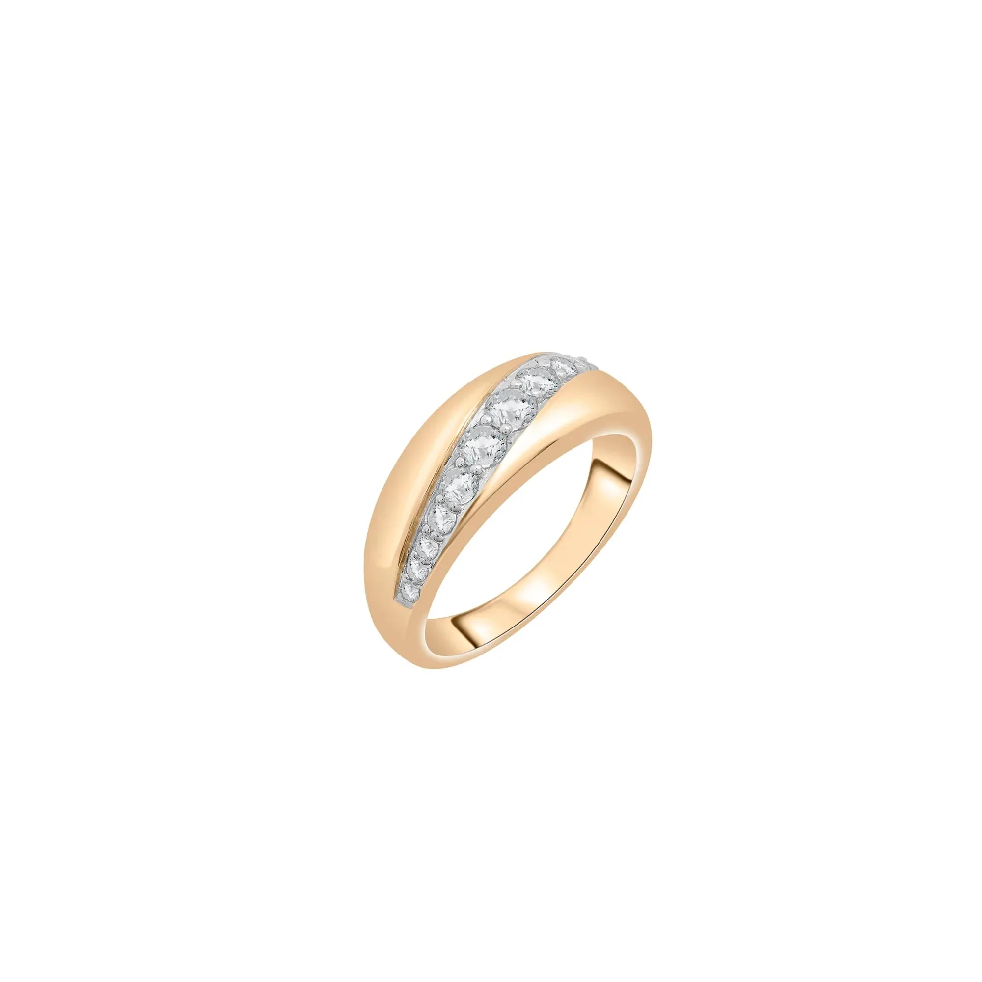 1/2 CT. Tw. Graduated Diamond Band Ring 10K Yellow Gold Size 6 2mm - Image 5