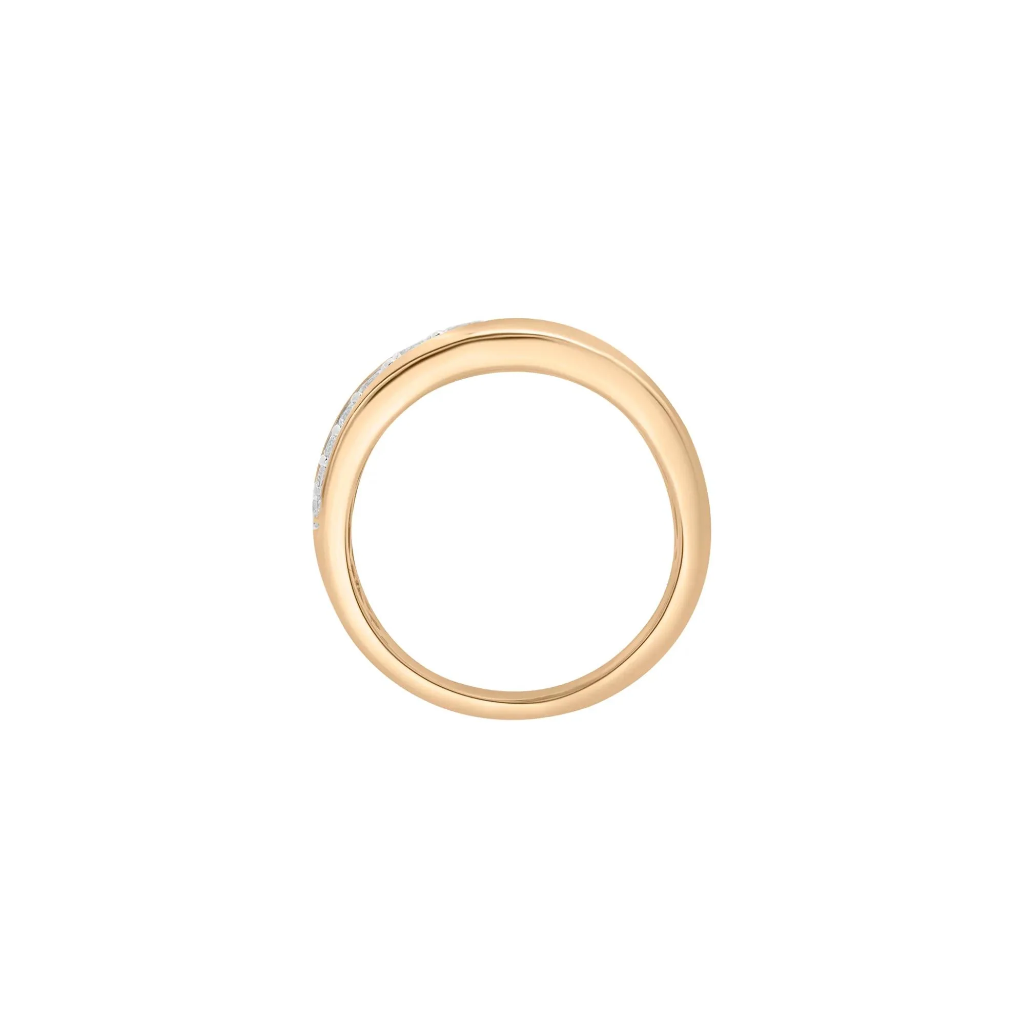 1/2 CT. Tw. Graduated Diamond Band Ring 10K Yellow Gold Size 7 2mm - Image 3