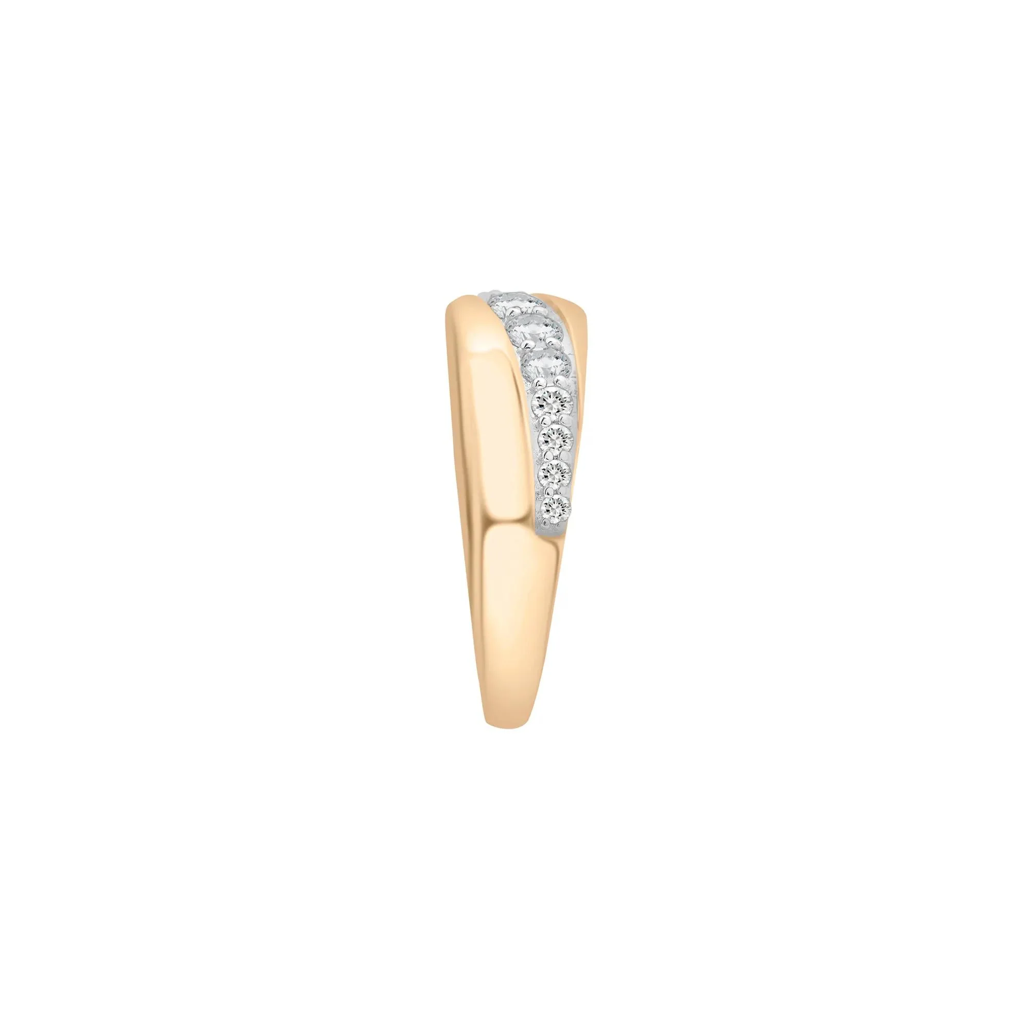 1/2 CT. Tw. Graduated Diamond Band Ring 10K Yellow Gold Size 7.5 2mm - Image 2