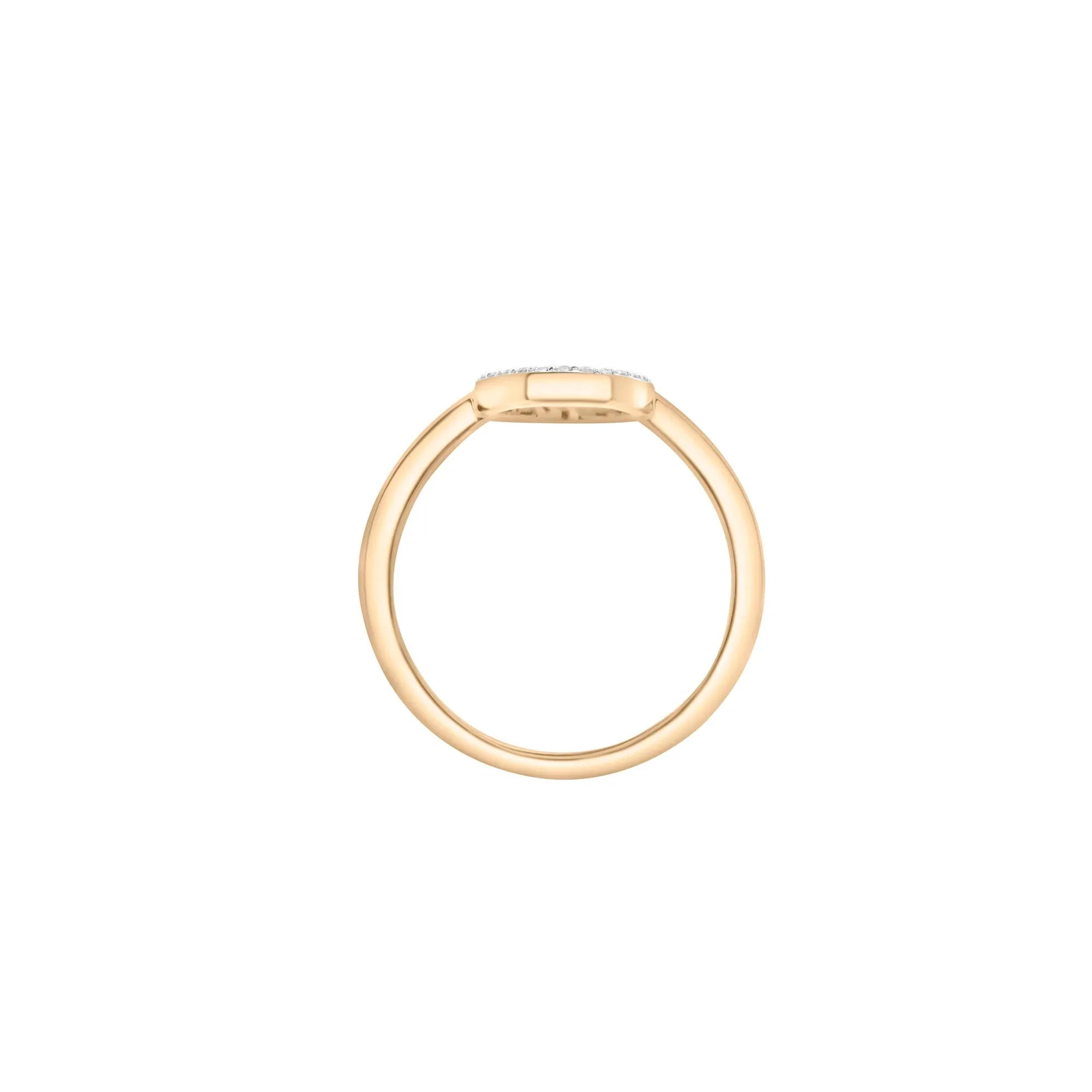 1/10 CT. Tw. Diamond Open Oval Ring 10K Yellow Gold Size 6 1mm - Image 3