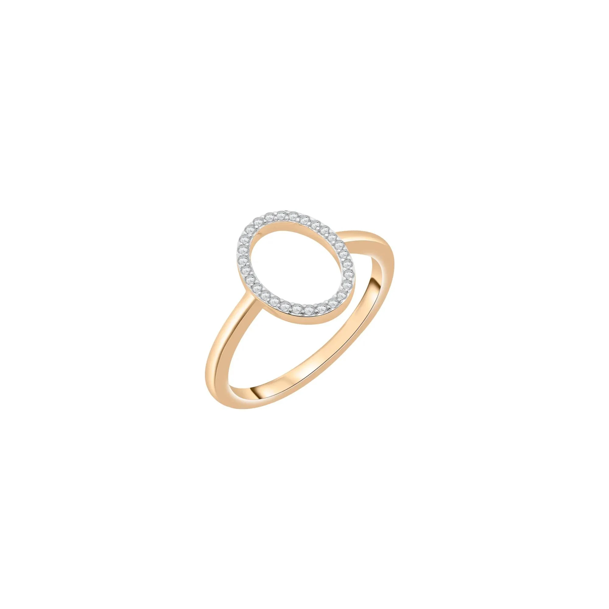 1/10 CT. Tw. Diamond Open Oval Ring 10K Yellow Gold Size 6.5 1mm - Image 5