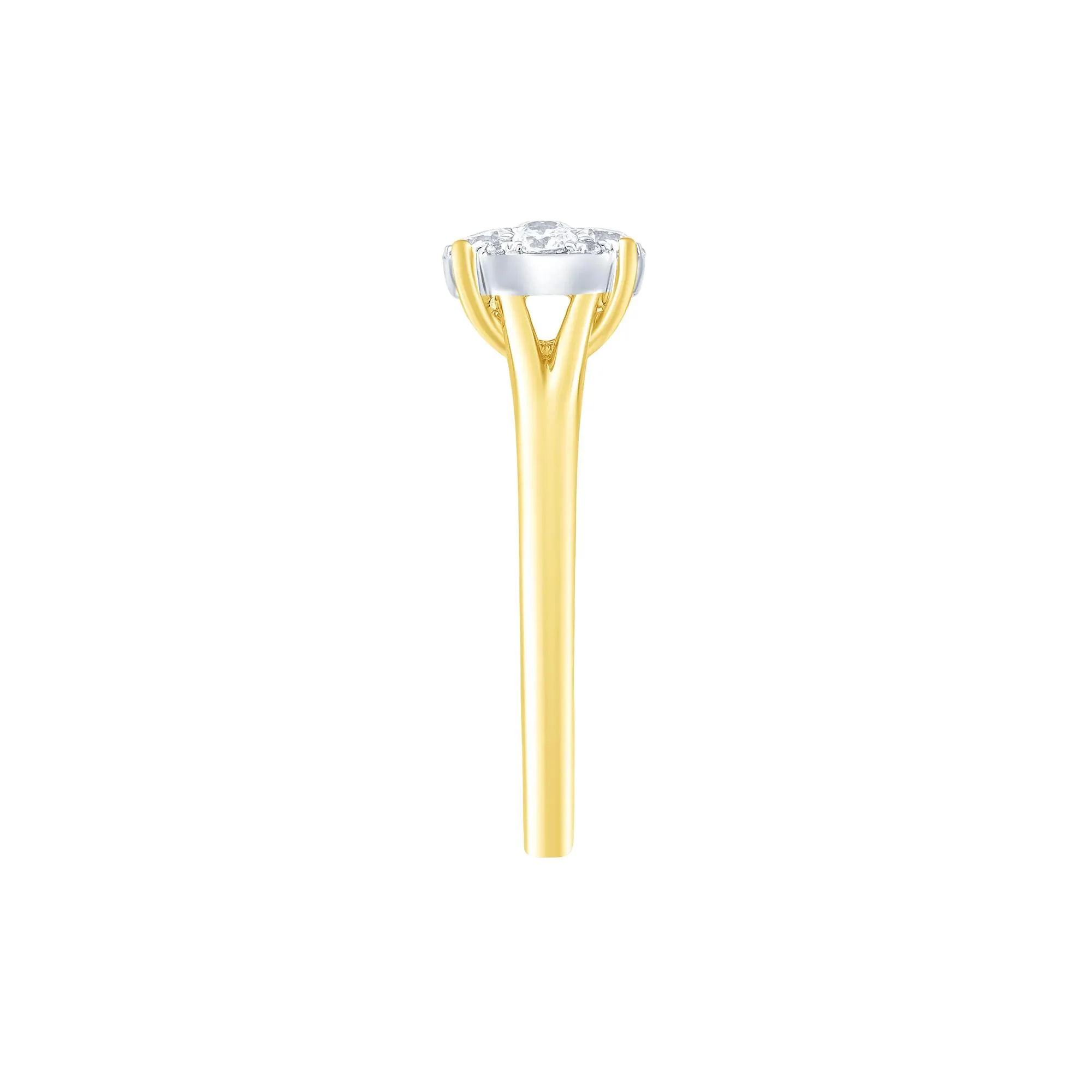 1/2 CT. Tw. Diamond Composite Engagement Ring 10K Yellow Gold Round Brilliant Cut Size 7.5 - Image 3