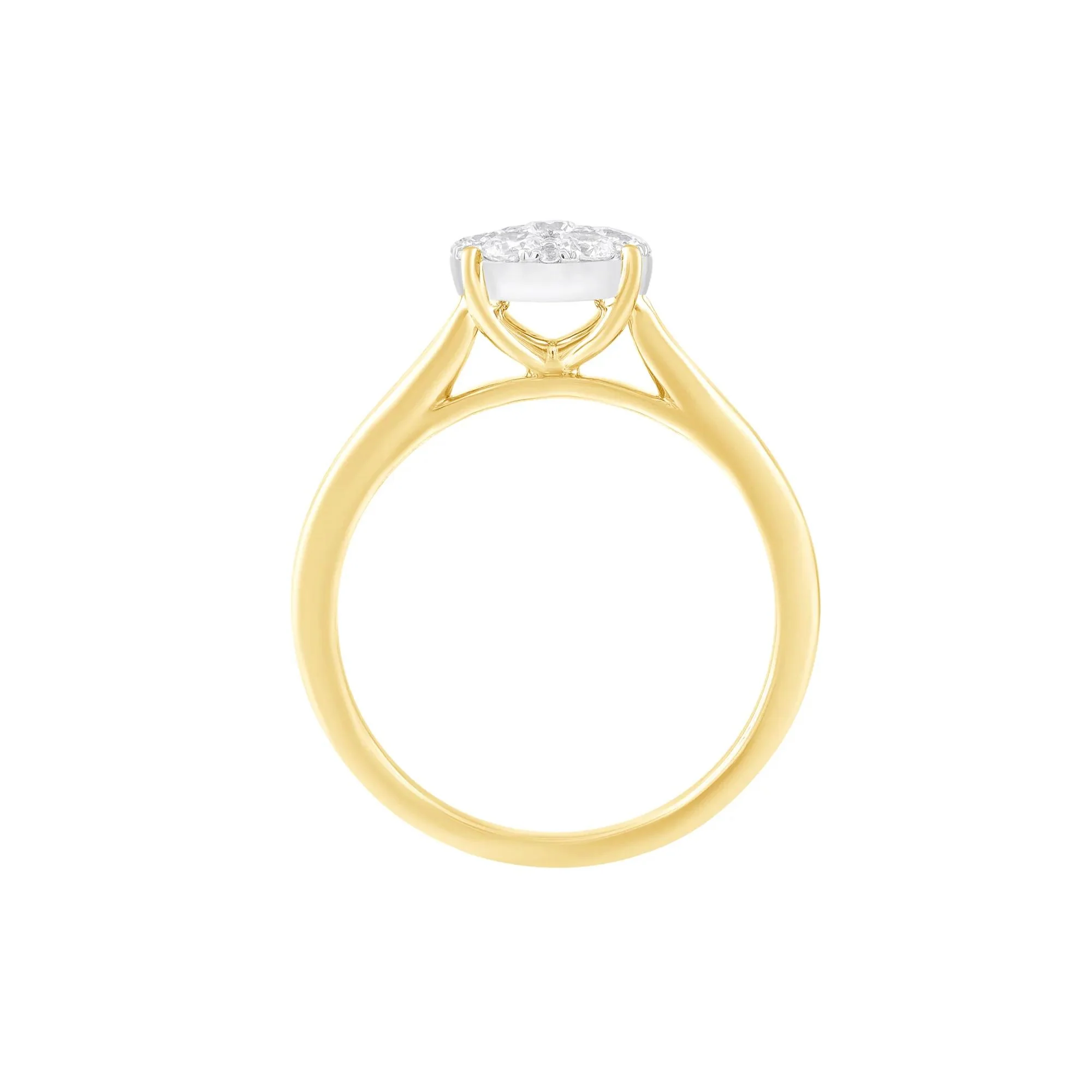 1/2 CT. Tw. Diamond Composite Engagement Ring 10K Yellow Gold Round Brilliant Cut Size 9 - Image 2