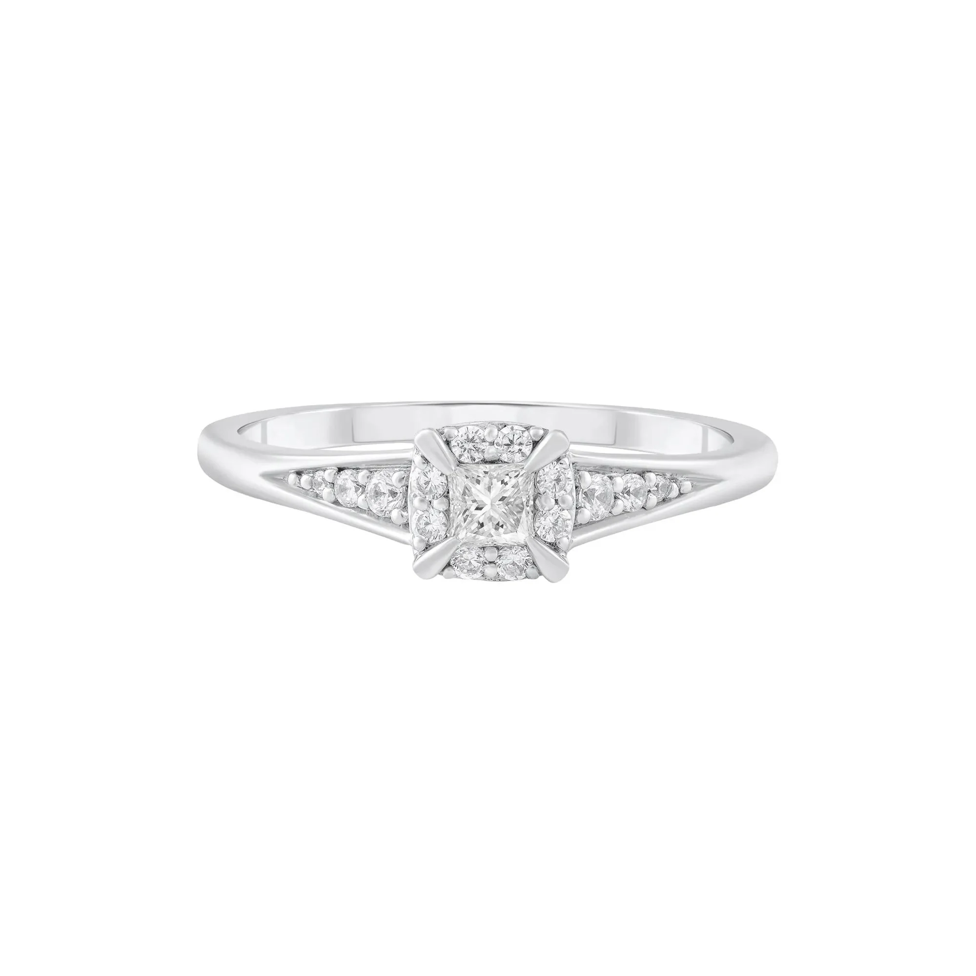 1/4 CT. Tw. Princess-Cut Diamond Promise Ring 10K White Gold Size 7