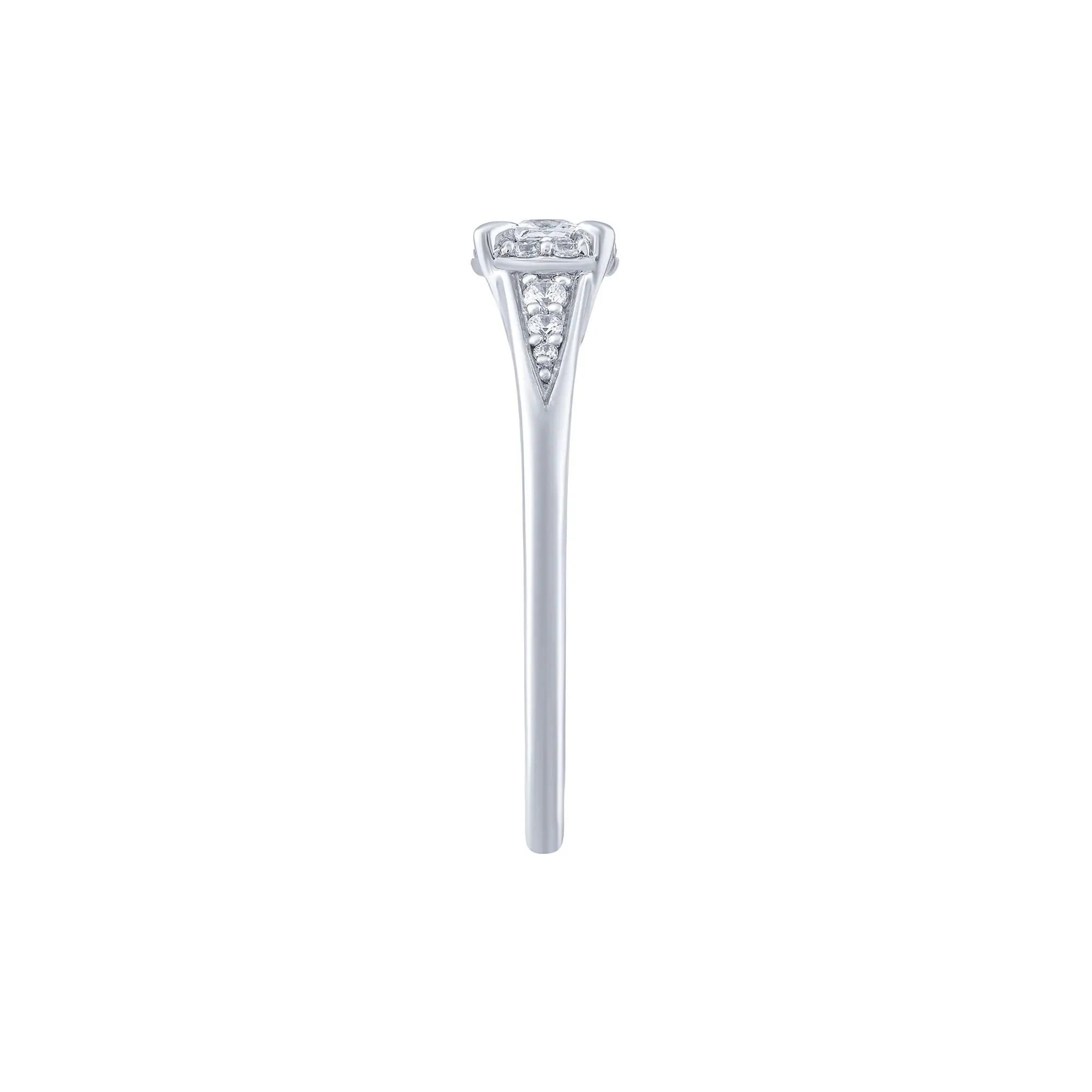 1/4 CT. Tw. Princess-Cut Diamond Promise Ring 10K White Gold Size 9 - Image 3