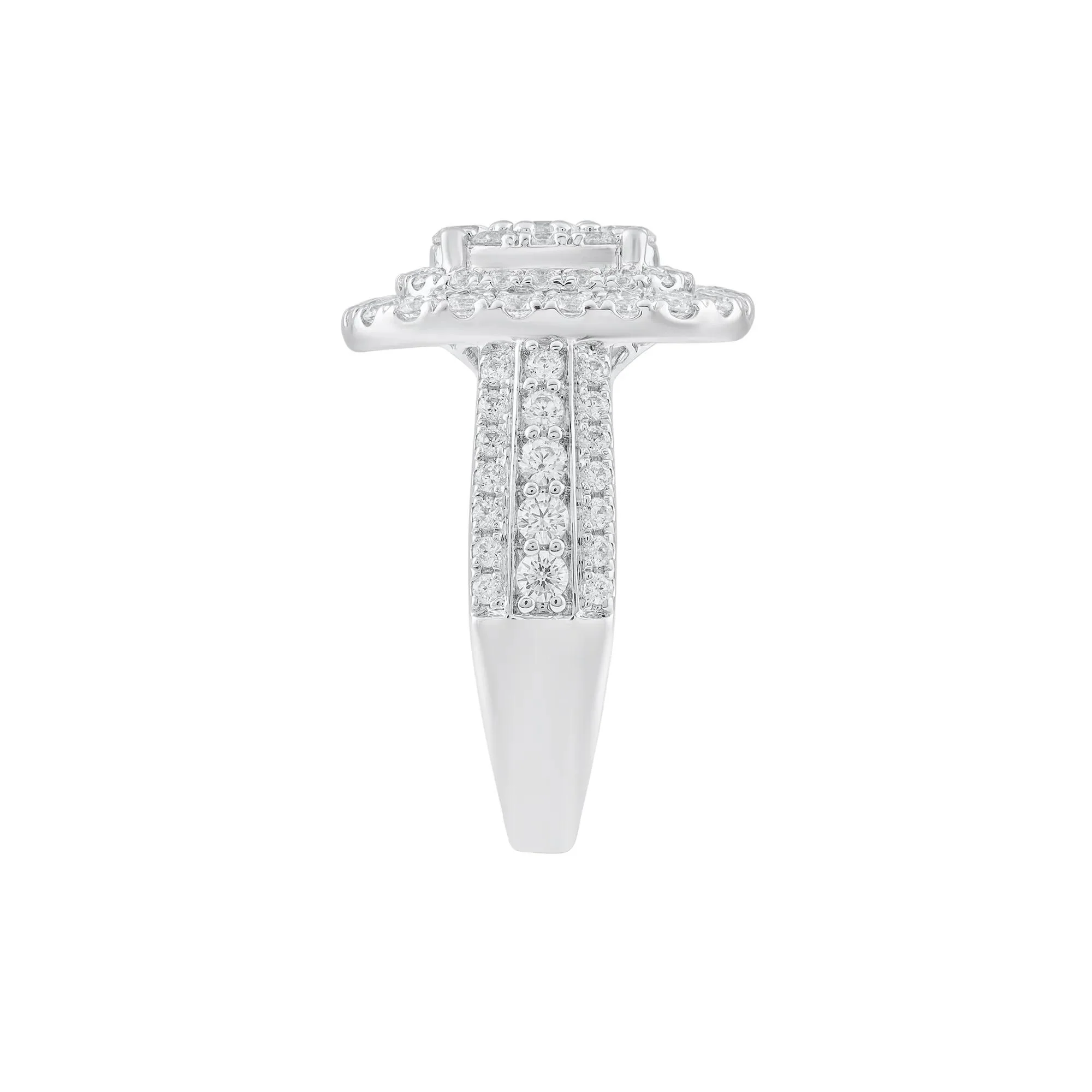 2 CT. Tw. Diamond Composite Engagement Ring 10K White Gold Round Brilliant Cut Size 6 - Image 3