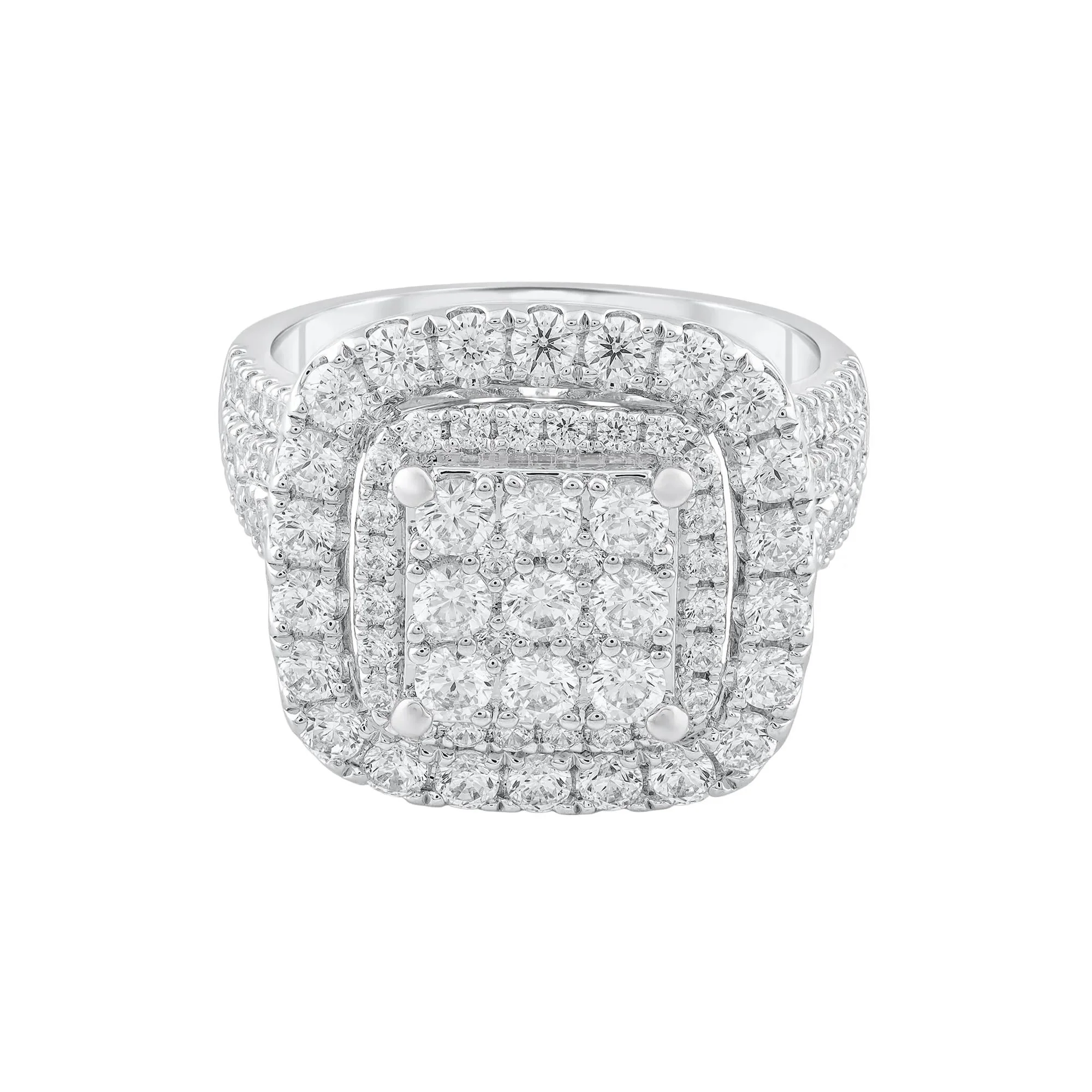2 CT. Tw. Diamond Composite Engagement Ring 10K White Gold Round Brilliant Cut Size 6