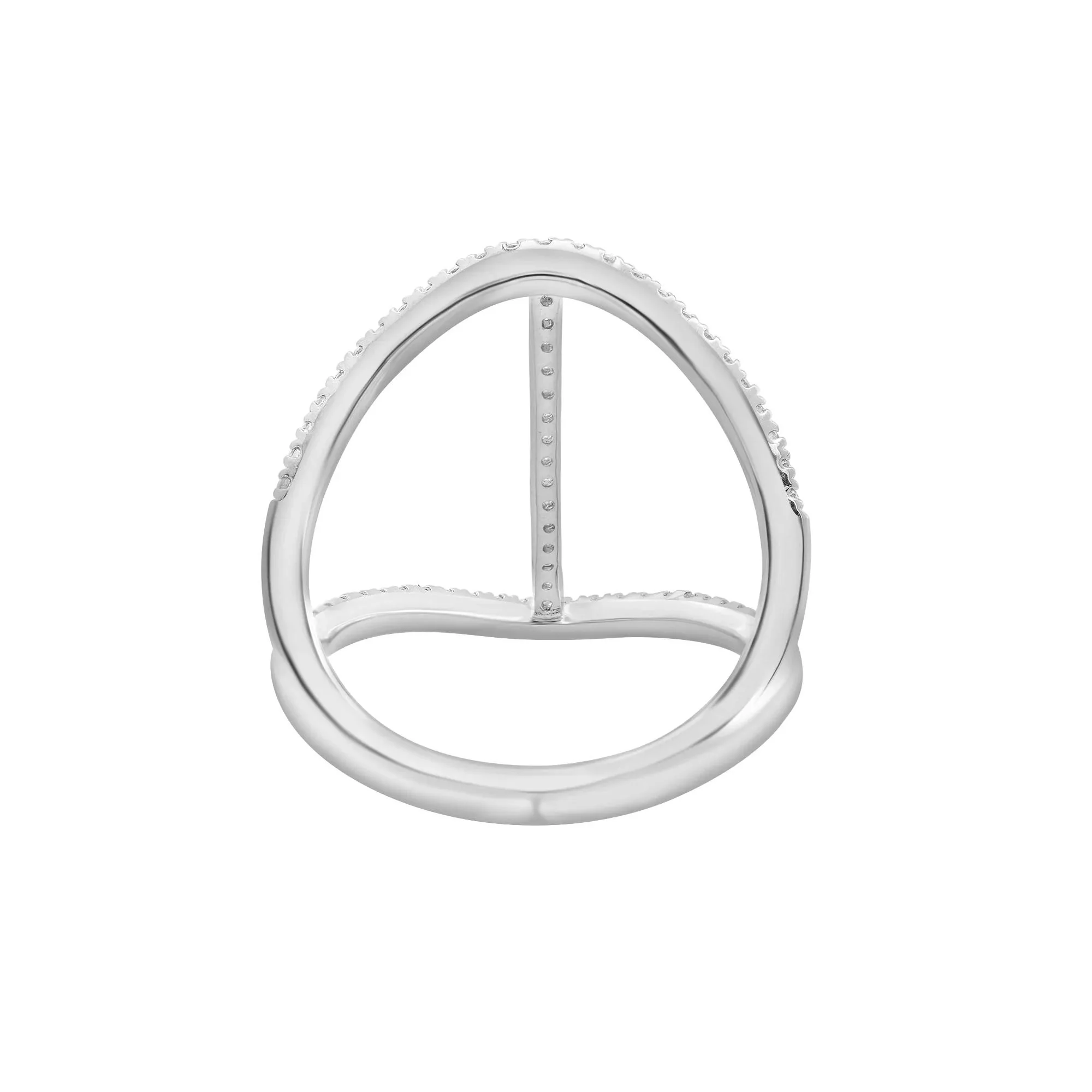 1/3 CT. Tw. Diamond Open Bar Ring 10K White Gold Size 9 2mm - Image 3