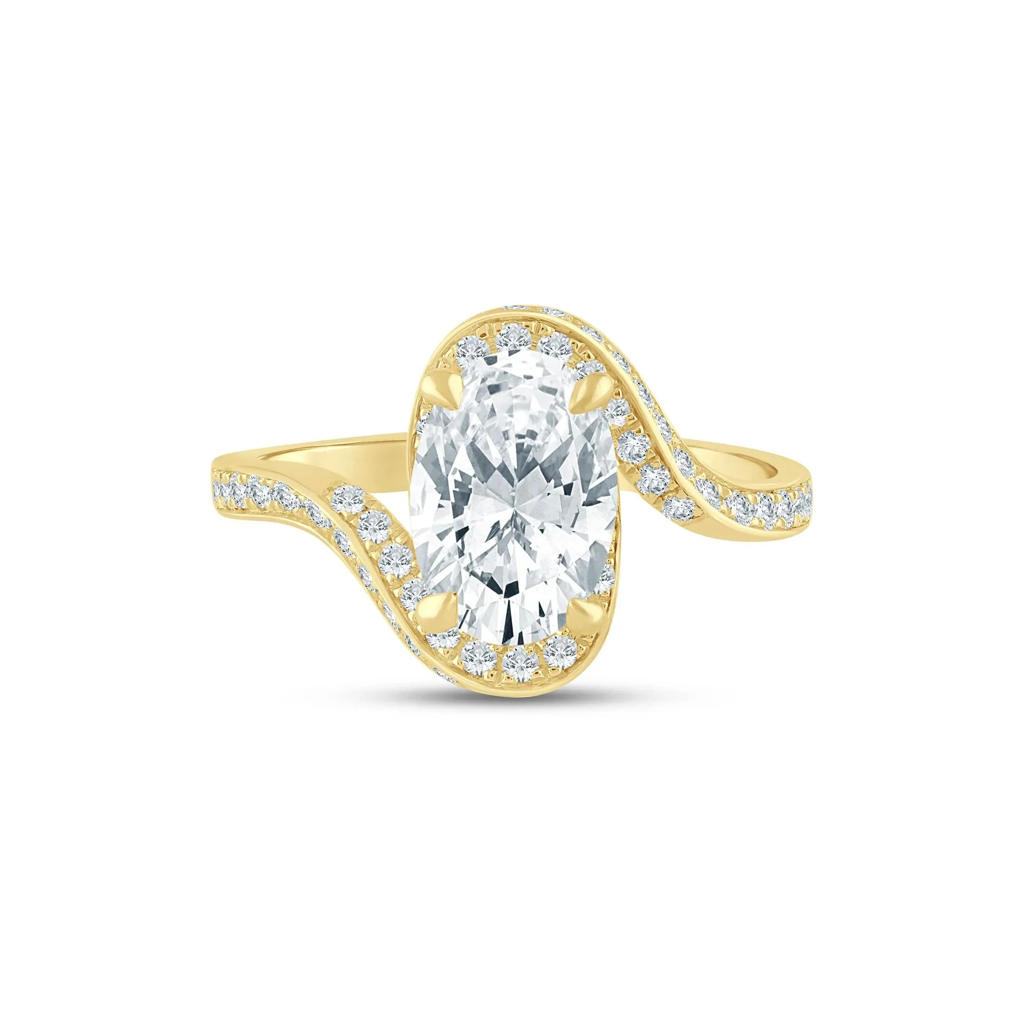 2 1/2 CT. Tw. Lab Grown Diamond Bypass Engagement Ring 14K Yellow Gold Size 6
