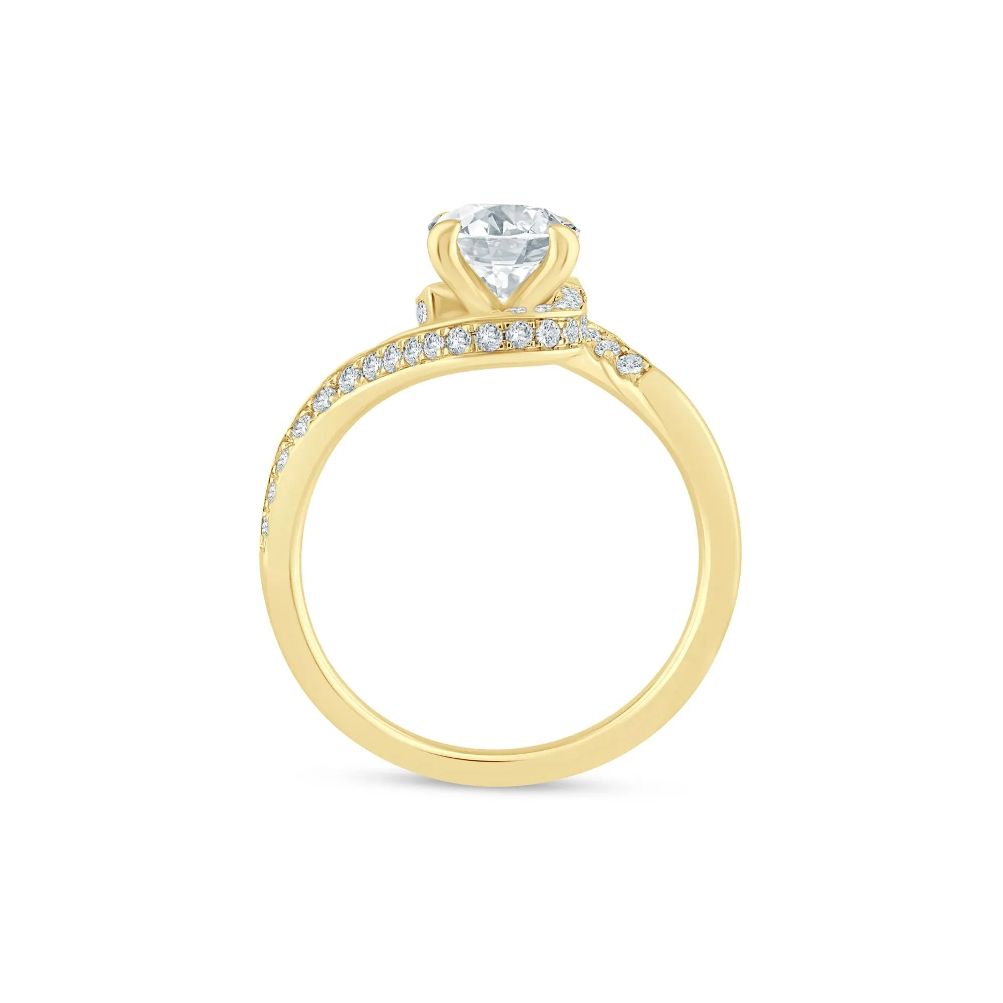 2 1/2 CT. Tw. Lab Grown Diamond Bypass Engagement Ring 14K Yellow Gold Size 6 - Image 2
