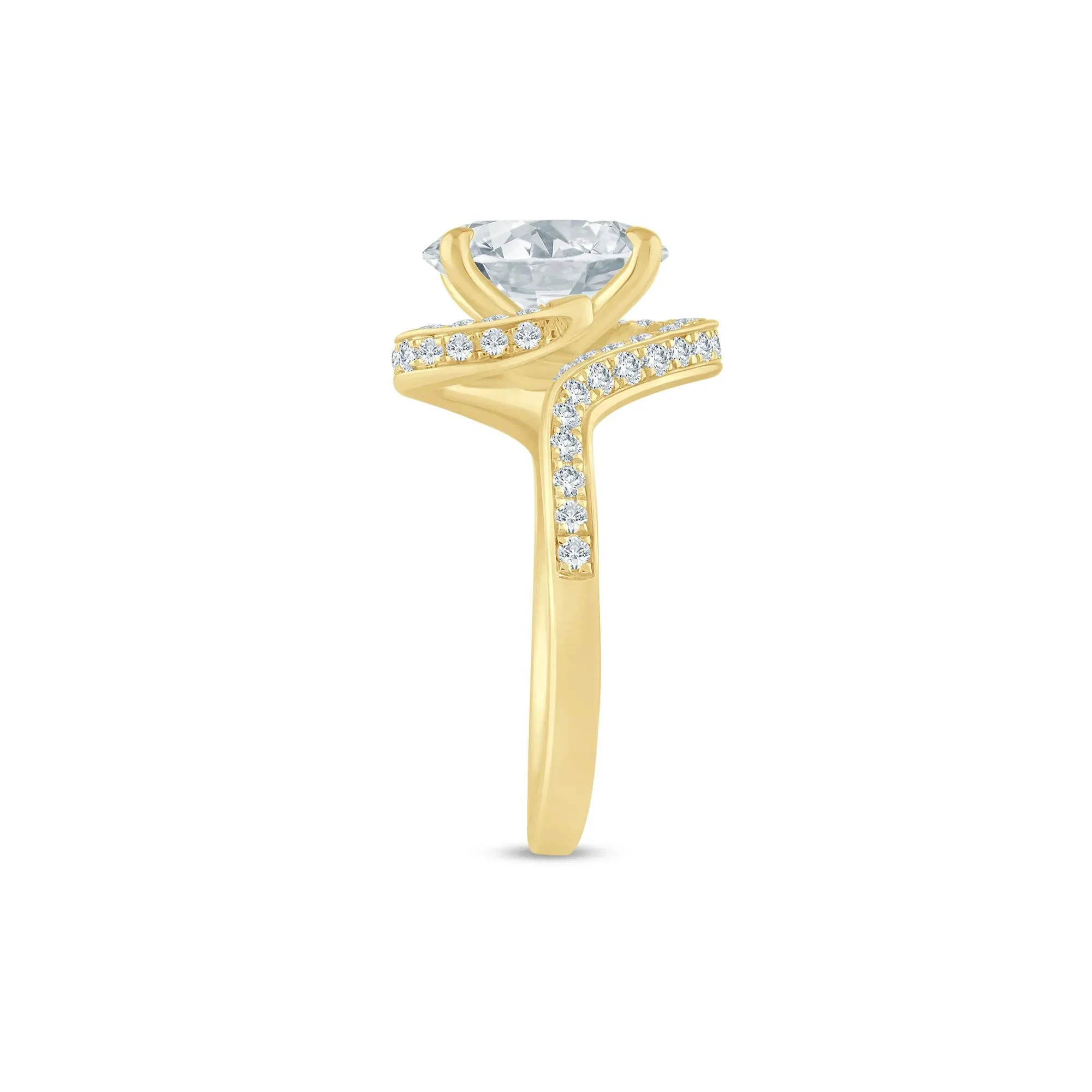 2 1/2 CT. Tw. Lab Grown Diamond Bypass Engagement Ring 14K Yellow Gold Size 8 - Image 3