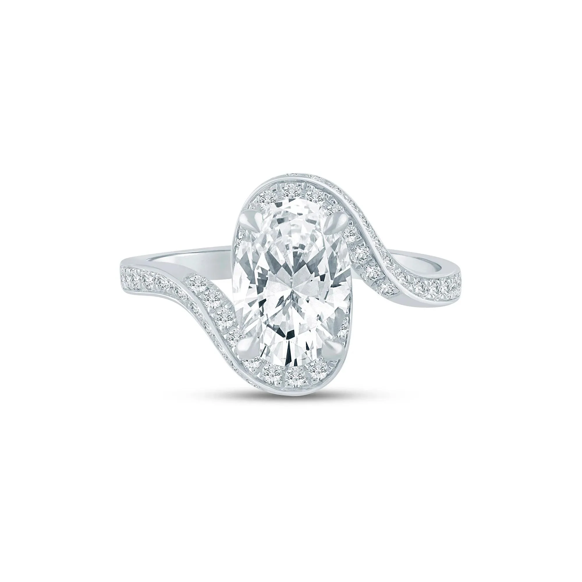 2 1/2 CT. Tw. Lab Grown Diamond Bypass Engagement Ring 14K White Gold Size 5.5