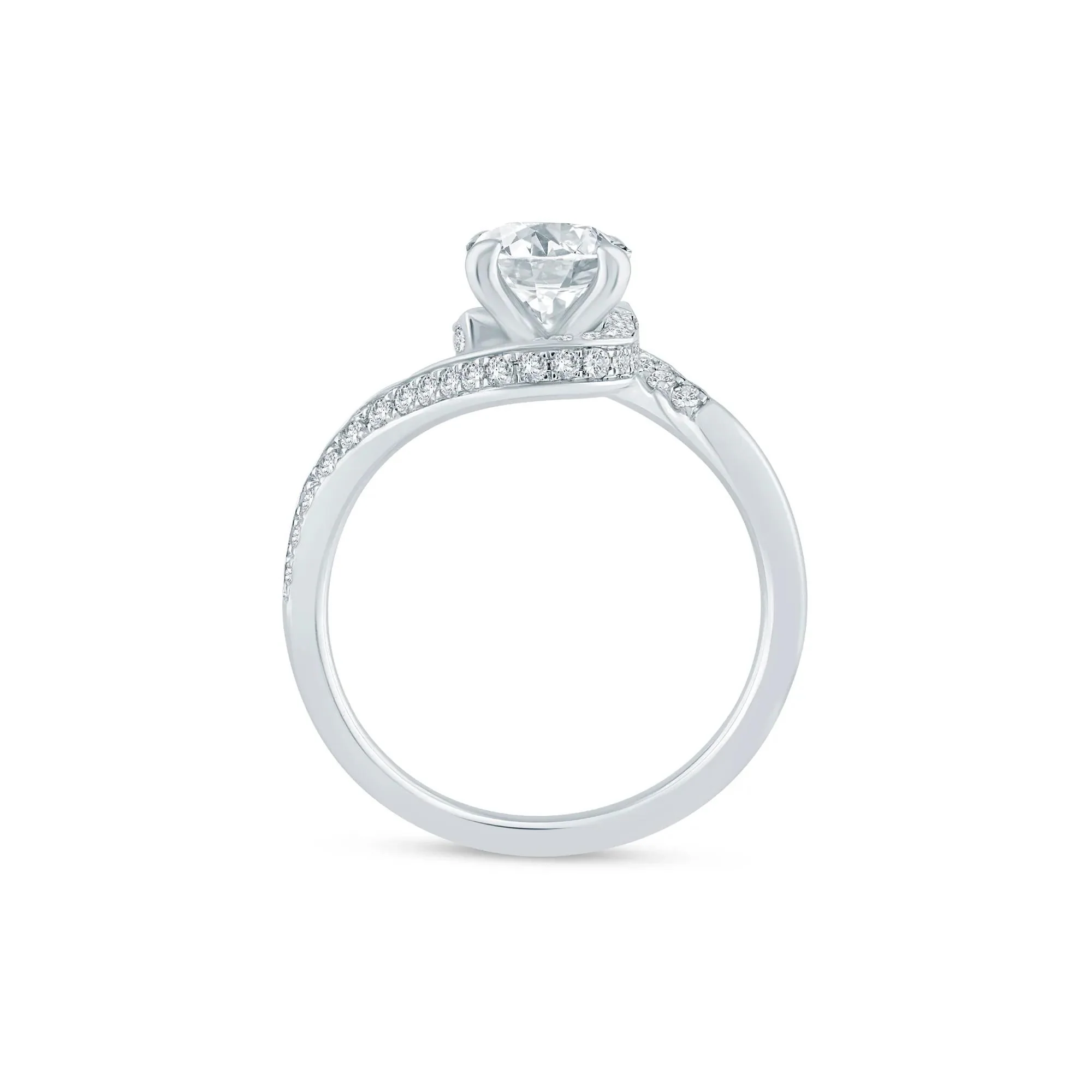 2 1/2 CT. Tw. Lab Grown Diamond Bypass Engagement Ring 14K White Gold Size 5.5 - Image 2
