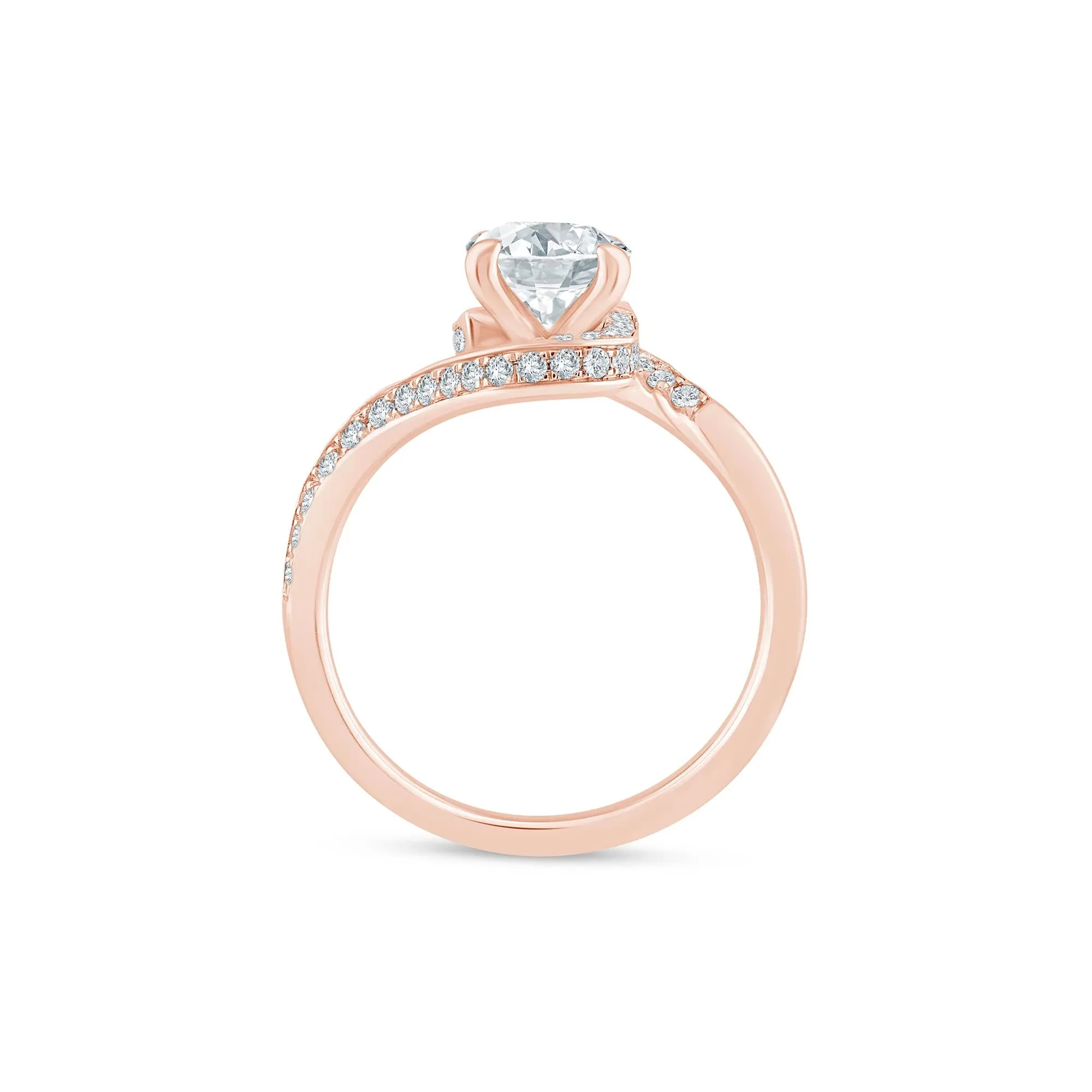 2 1/2 CT. Tw. Lab Grown Diamond Bypass Engagement Ring 14K Rose Gold Size 9 - Image 2