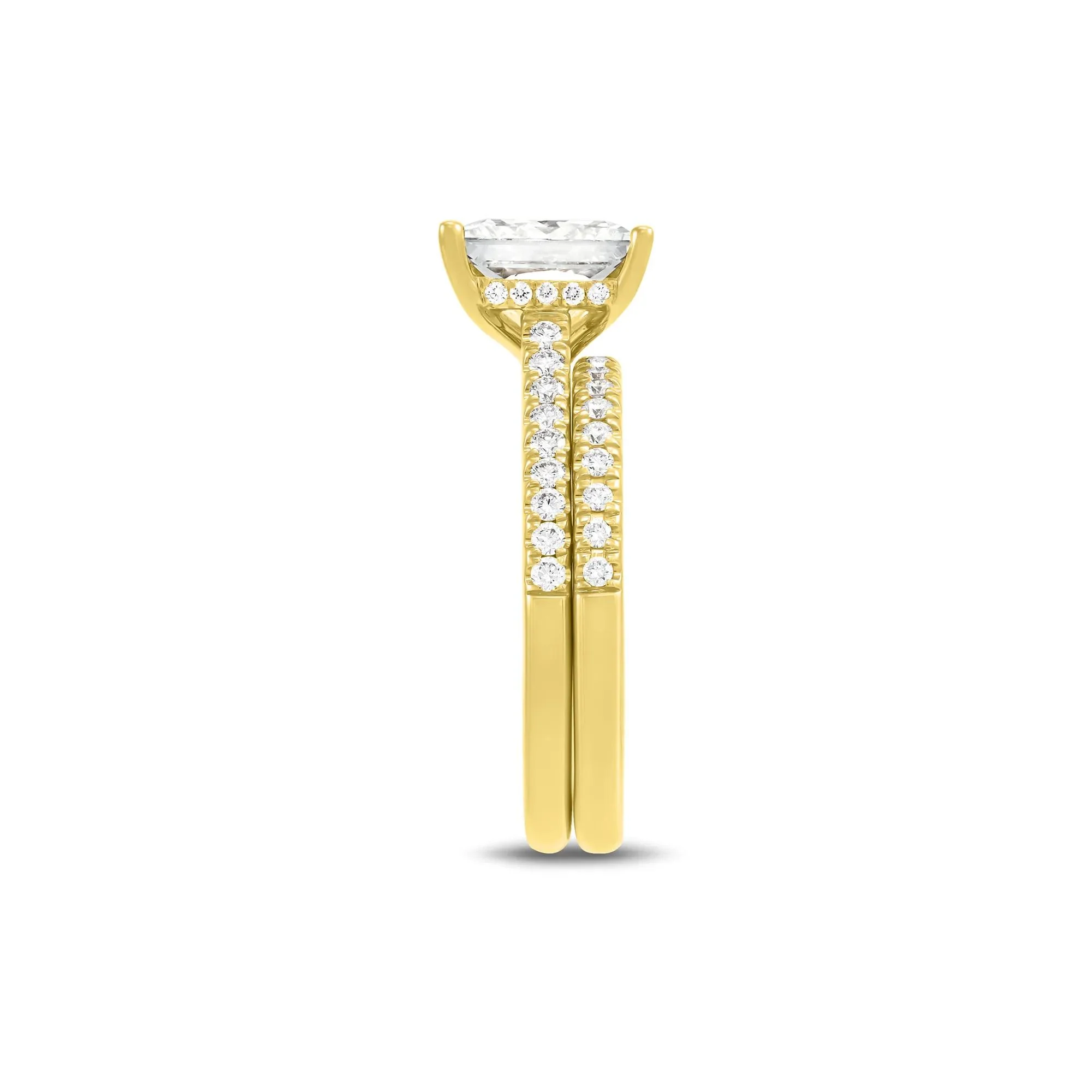 3 1/2 CT. Tw. Lab Grown Diamond Wedding Set 14K Yellow Gold Ring Size 8 1mm - Image 2