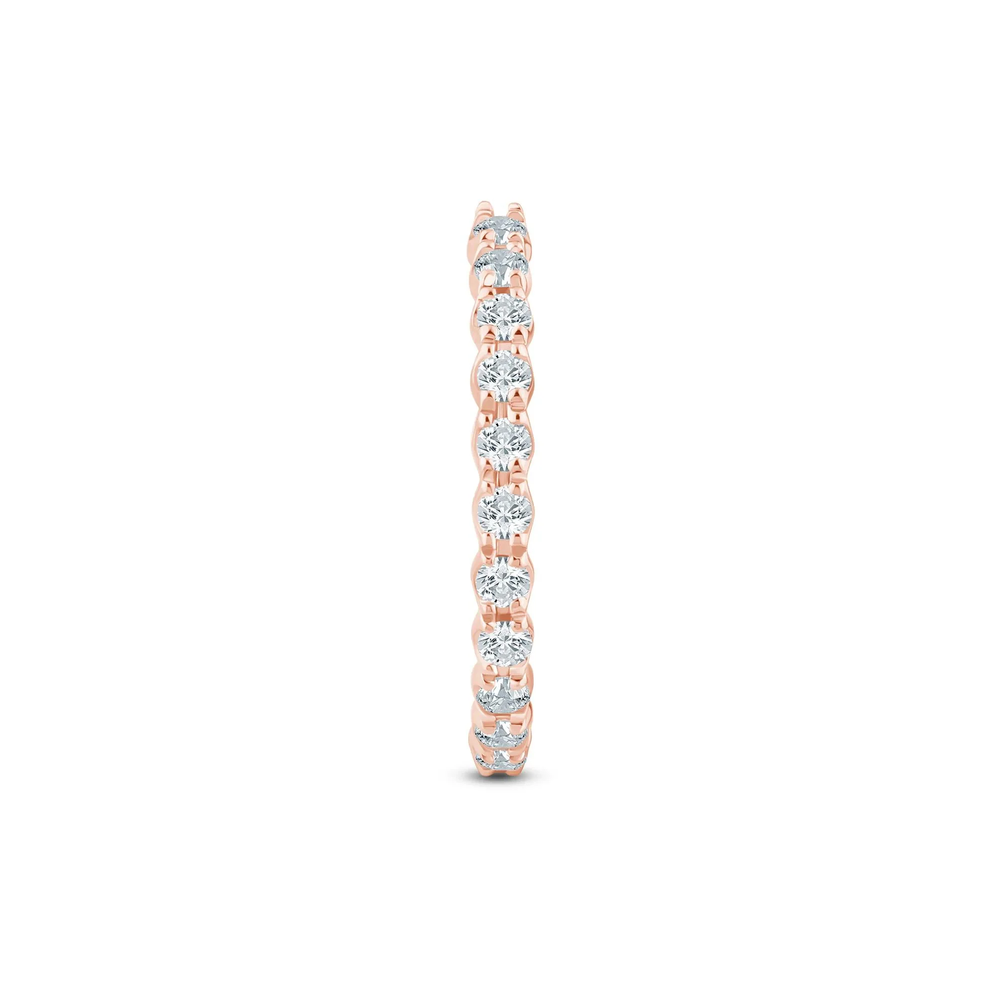 5/8 CT. Tw. Lab Grown Diamond Open Anniversary Band Ring 14K Rose Gold Round Brilliant Cut Size 6.5 2mm - Image 3