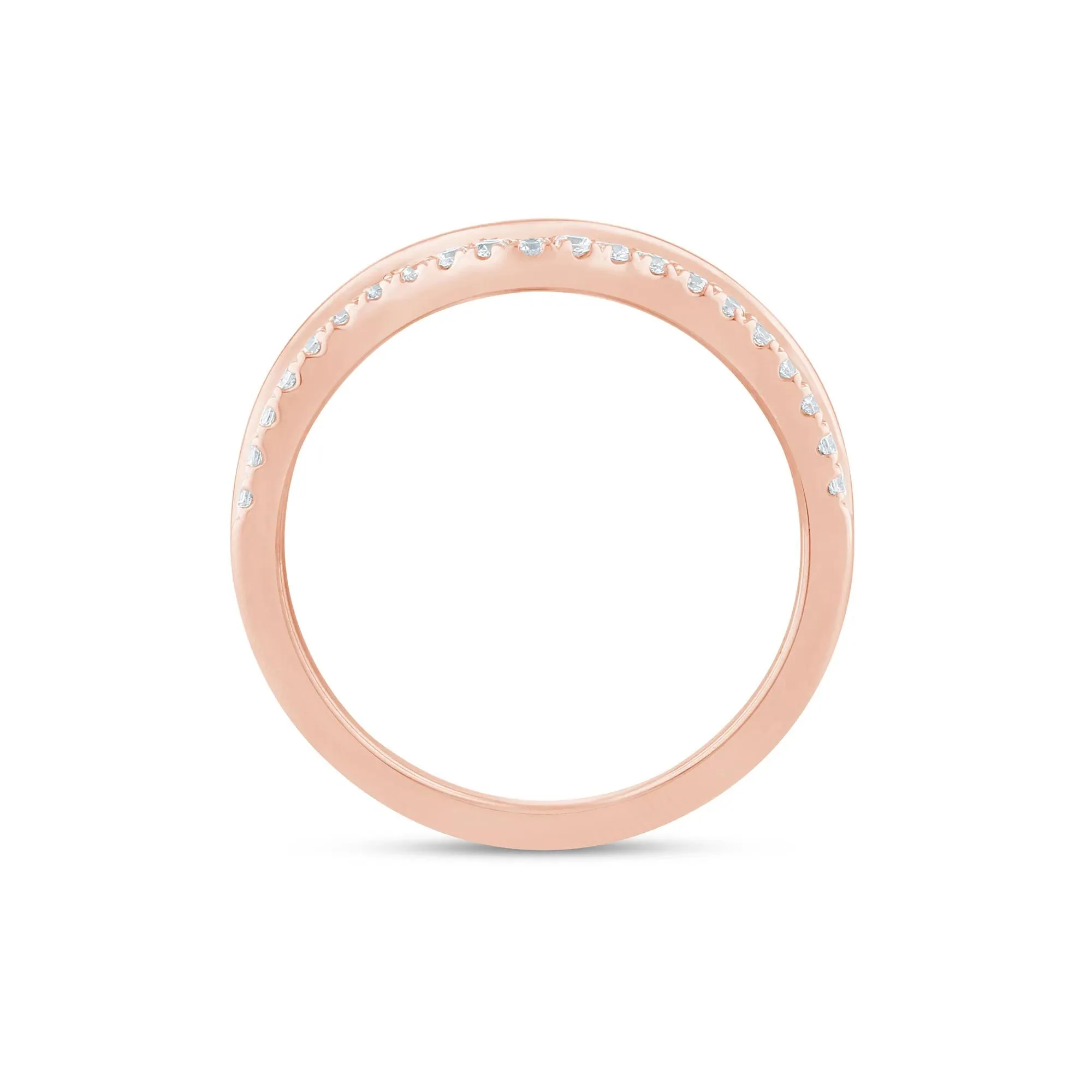 1/7 CT. Tw. Lab Grown Diamond Contour Band Ring 14K Rose Gold Size 8.5 1.5mm - Image 2