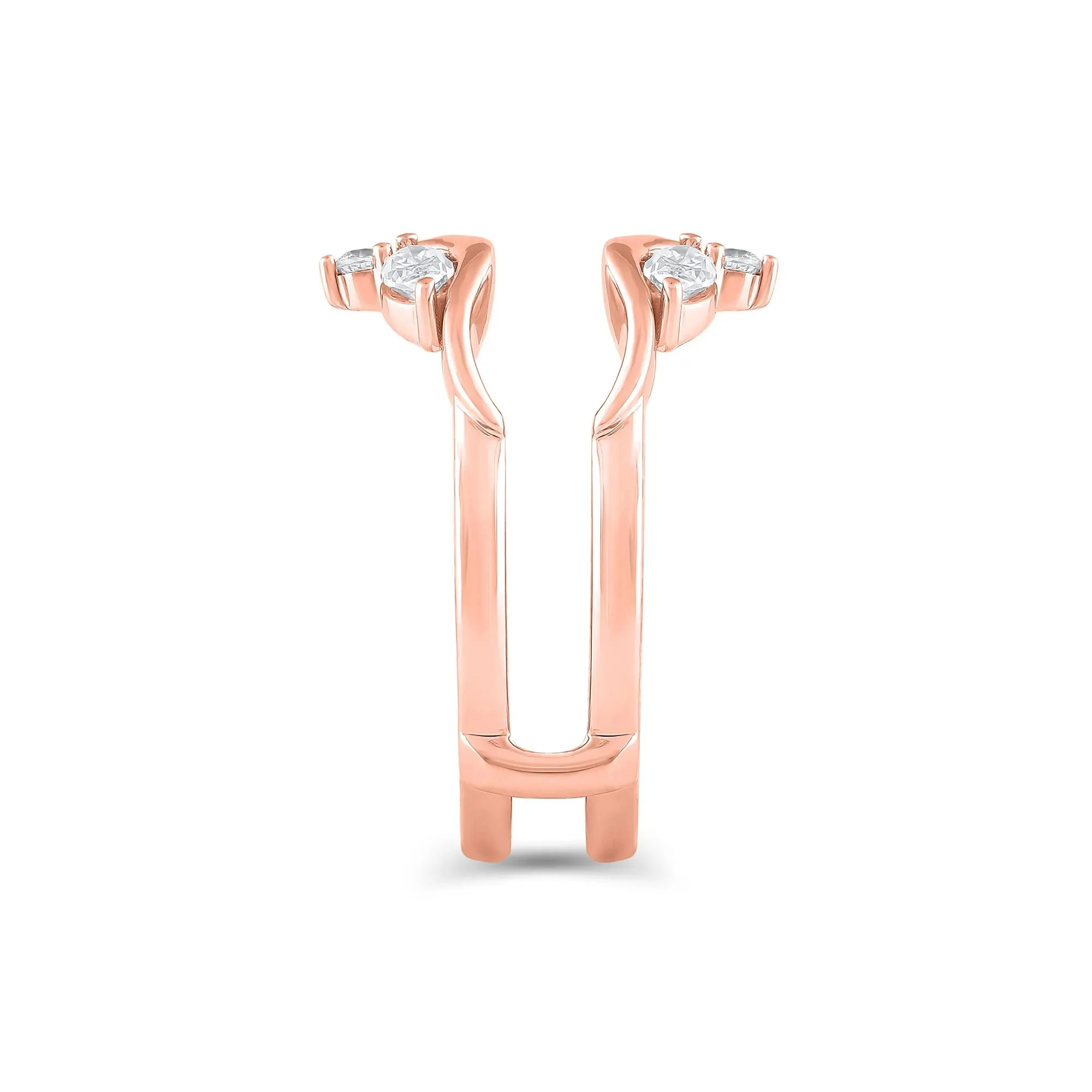 5/8 CT. Tw. Lab Grown Diamond Ring Insert 14K Rose Gold Round Brilliant Cut Size 6 - Image 3