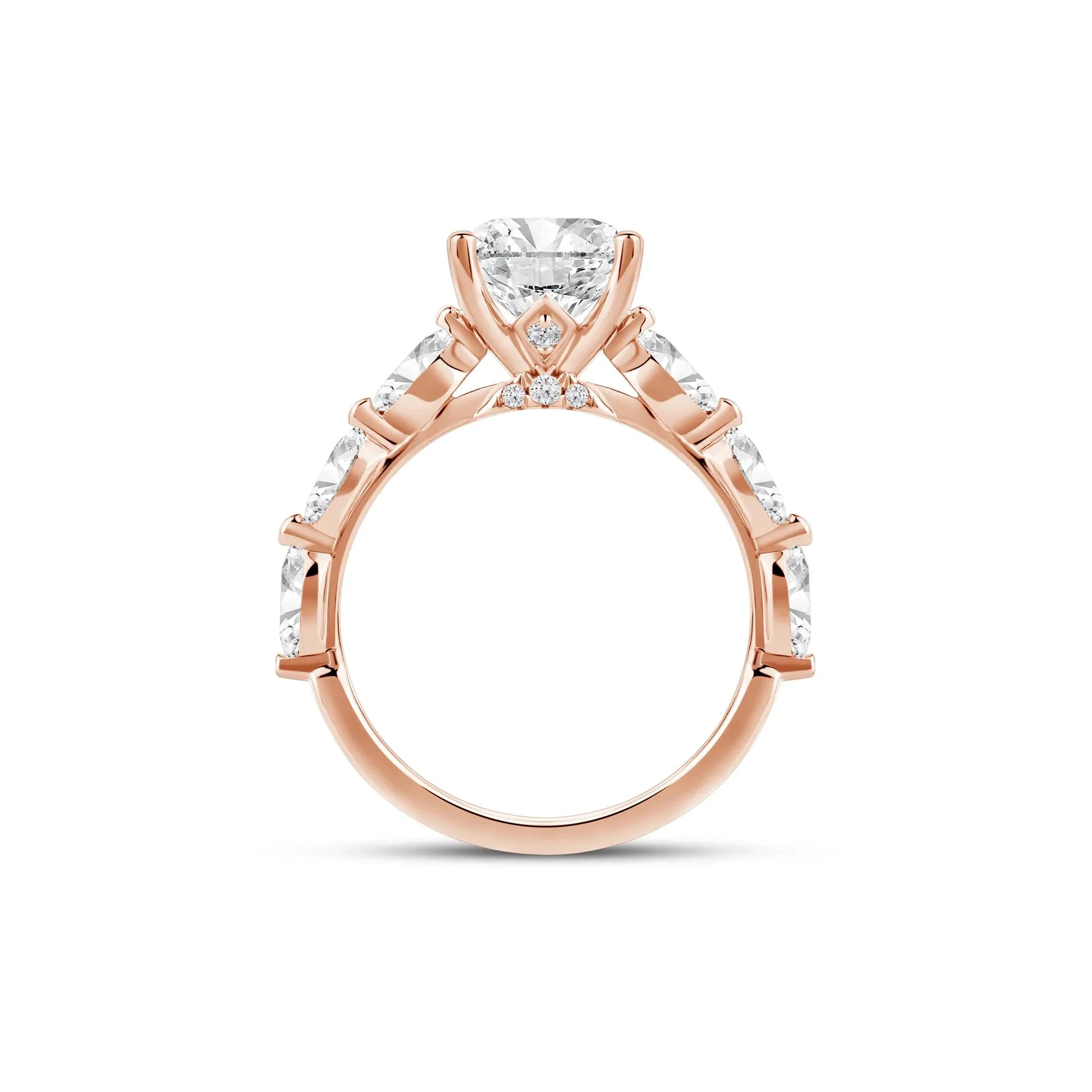 3/4 CT. Tw. Lab Grown Oval Diamond Engagement Ring 14K Rose Gold Size 5 2mm - Image 2