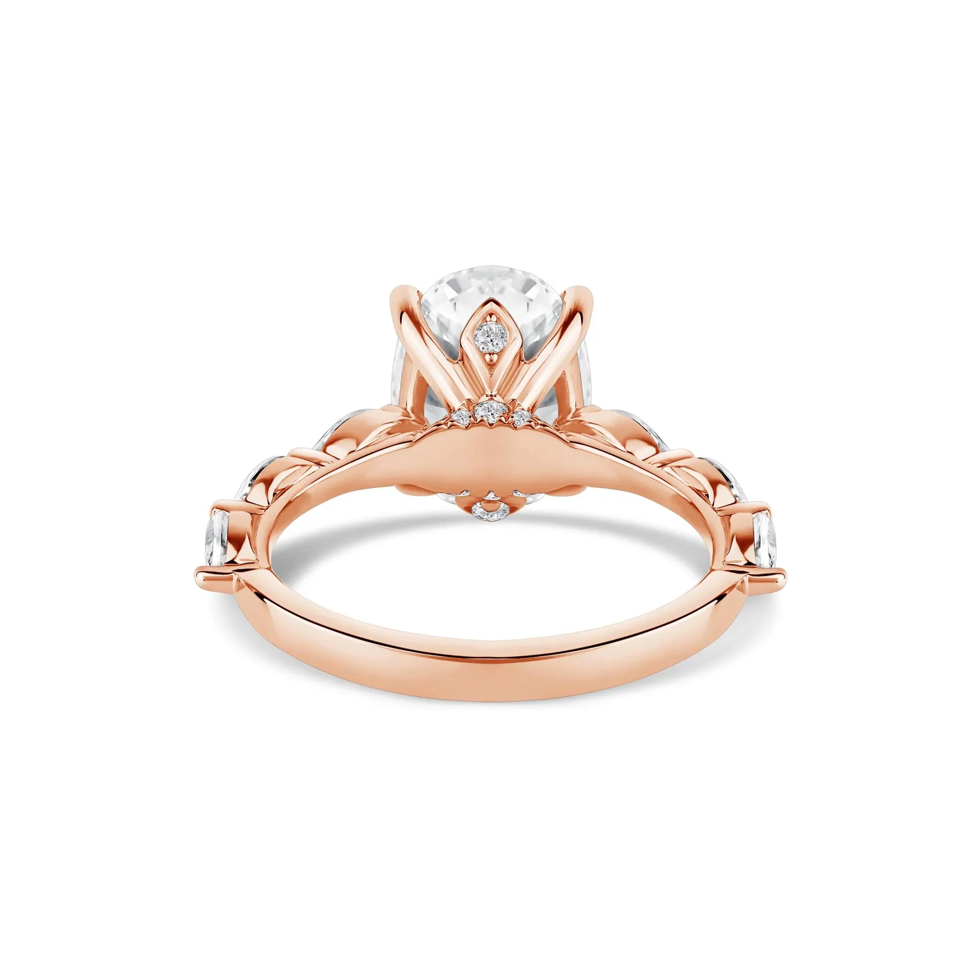 3/4 CT. Tw. Lab Grown Oval Diamond Engagement Ring 14K Rose Gold Size 5 2mm - Image 4
