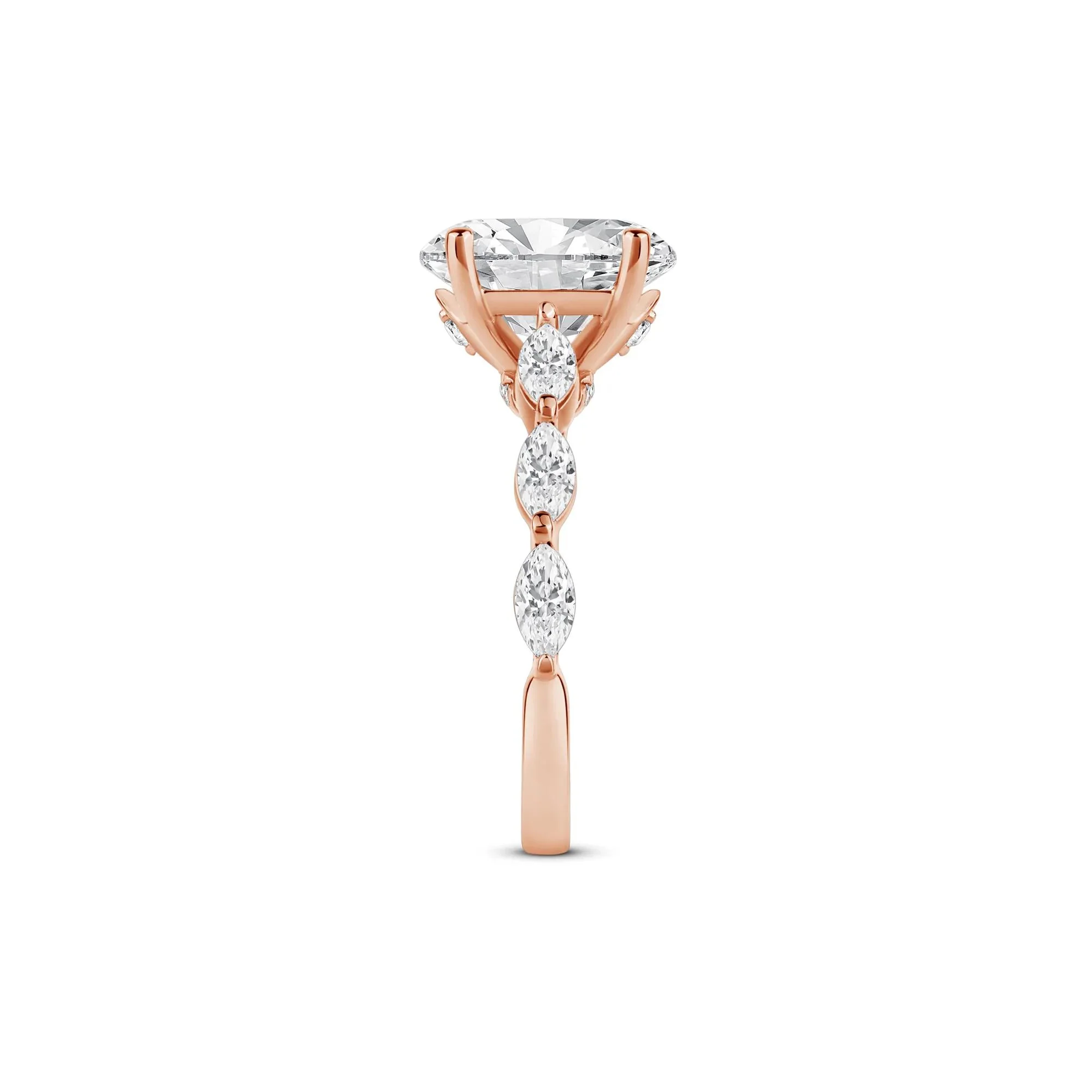 3/4 CT. Tw. Lab Grown Oval Diamond Engagement Ring 14K Rose Gold Size 9 2mm - Image 3