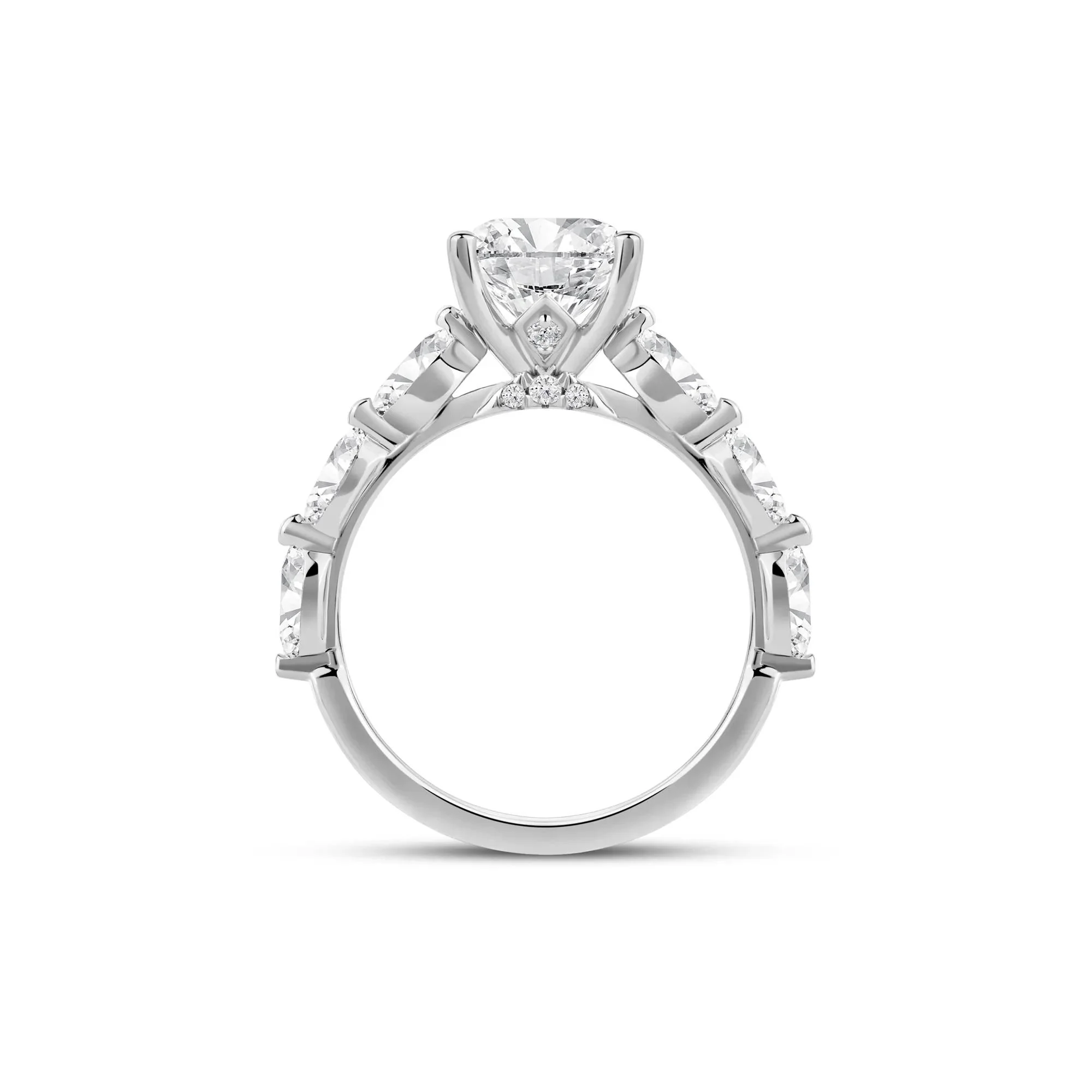 3/4 CT. Tw. Lab Grown Oval Diamond Engagement Ring 14K White Gold Size 6.5 2mm - Image 2