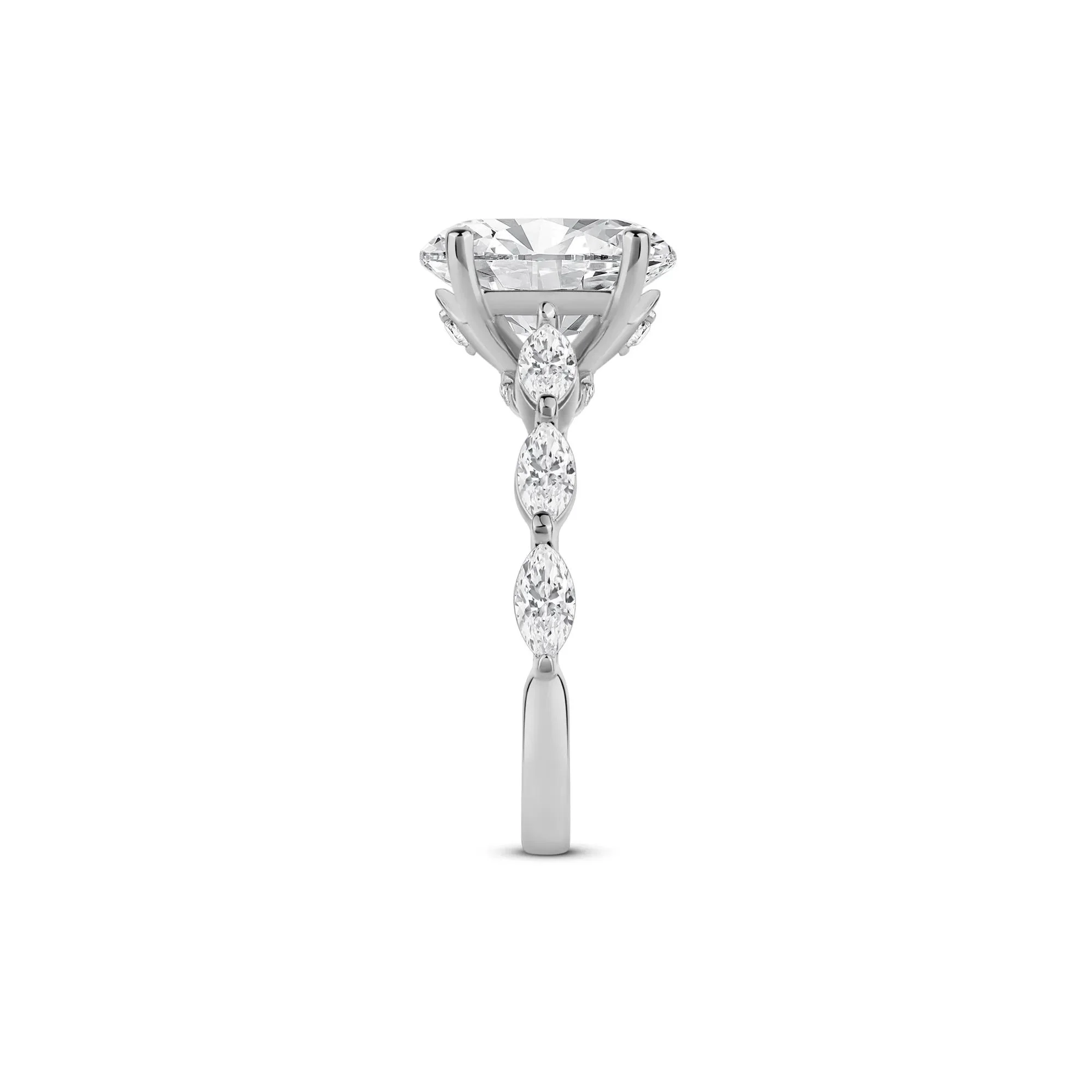 3/4 CT. Tw. Lab Grown Oval Diamond Engagement Ring 14K White Gold Size 6.5 2mm - Image 3