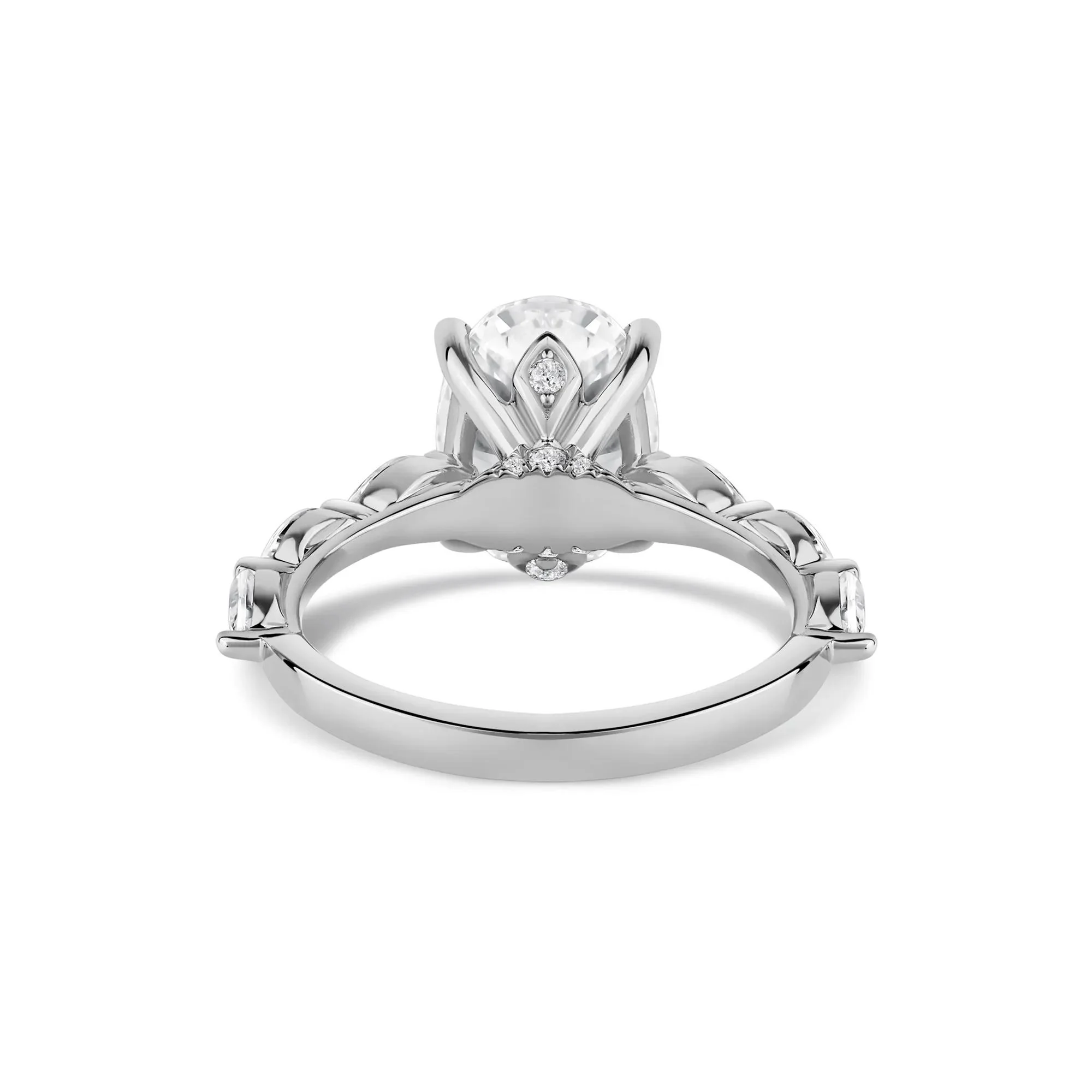 3/4 CT. Tw. Lab Grown Oval Diamond Engagement Ring 14K White Gold Size 7.5 2mm - Image 4
