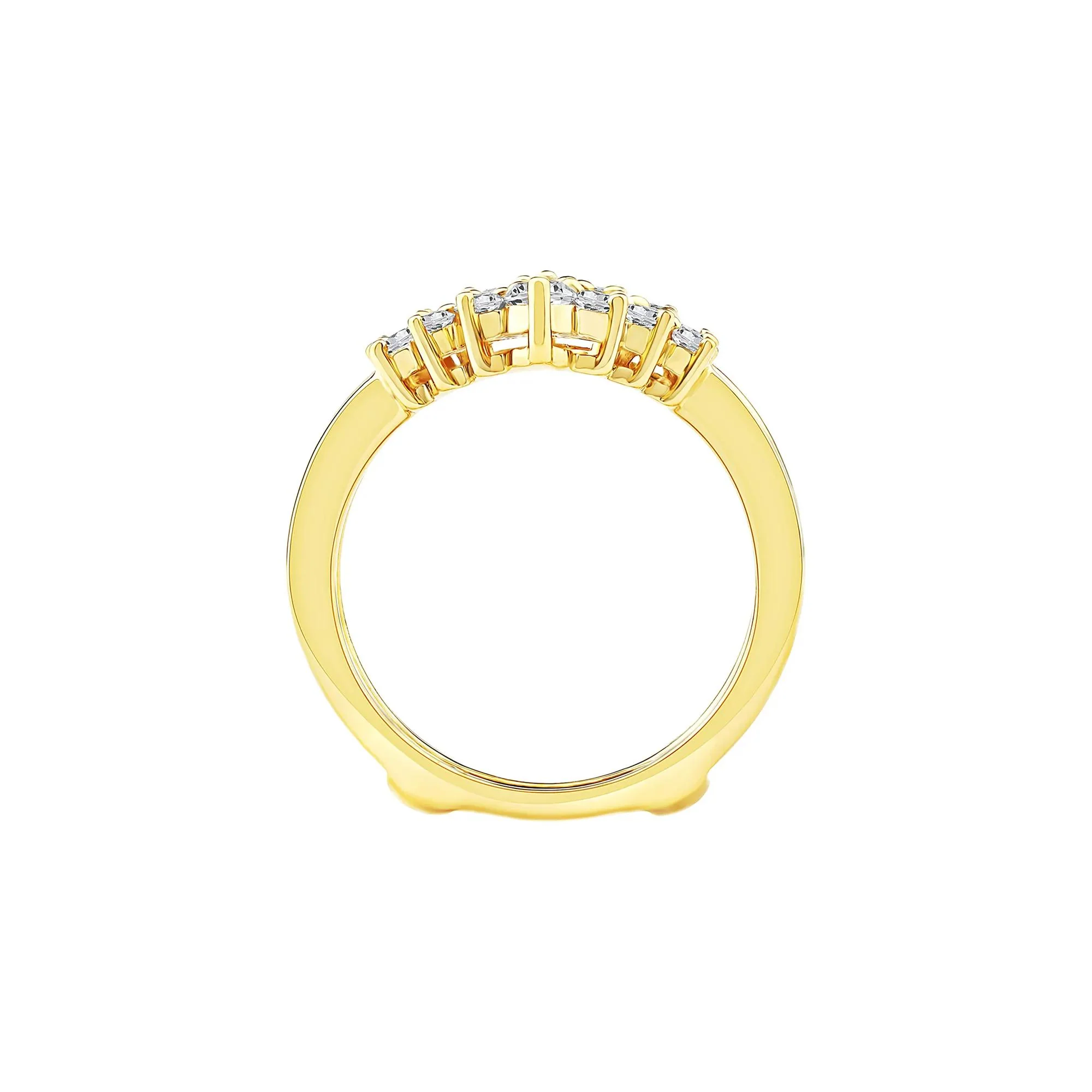 1 CT. Tw. Lab Grown Diamond Chevron Insert 14K Yellow Gold Ring Size 7.5 6.5mm - Image 2