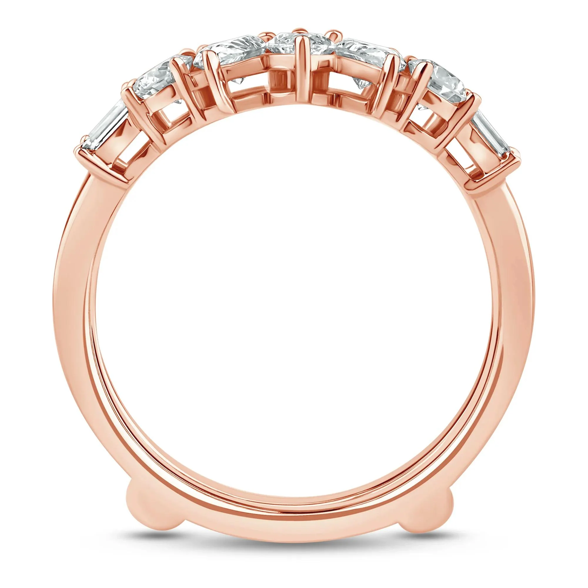 1 3/4 CT. Tw. Lab Grown Diamond Contour Insert 14K Rose Gold Ring Size 9 7mm - Image 2