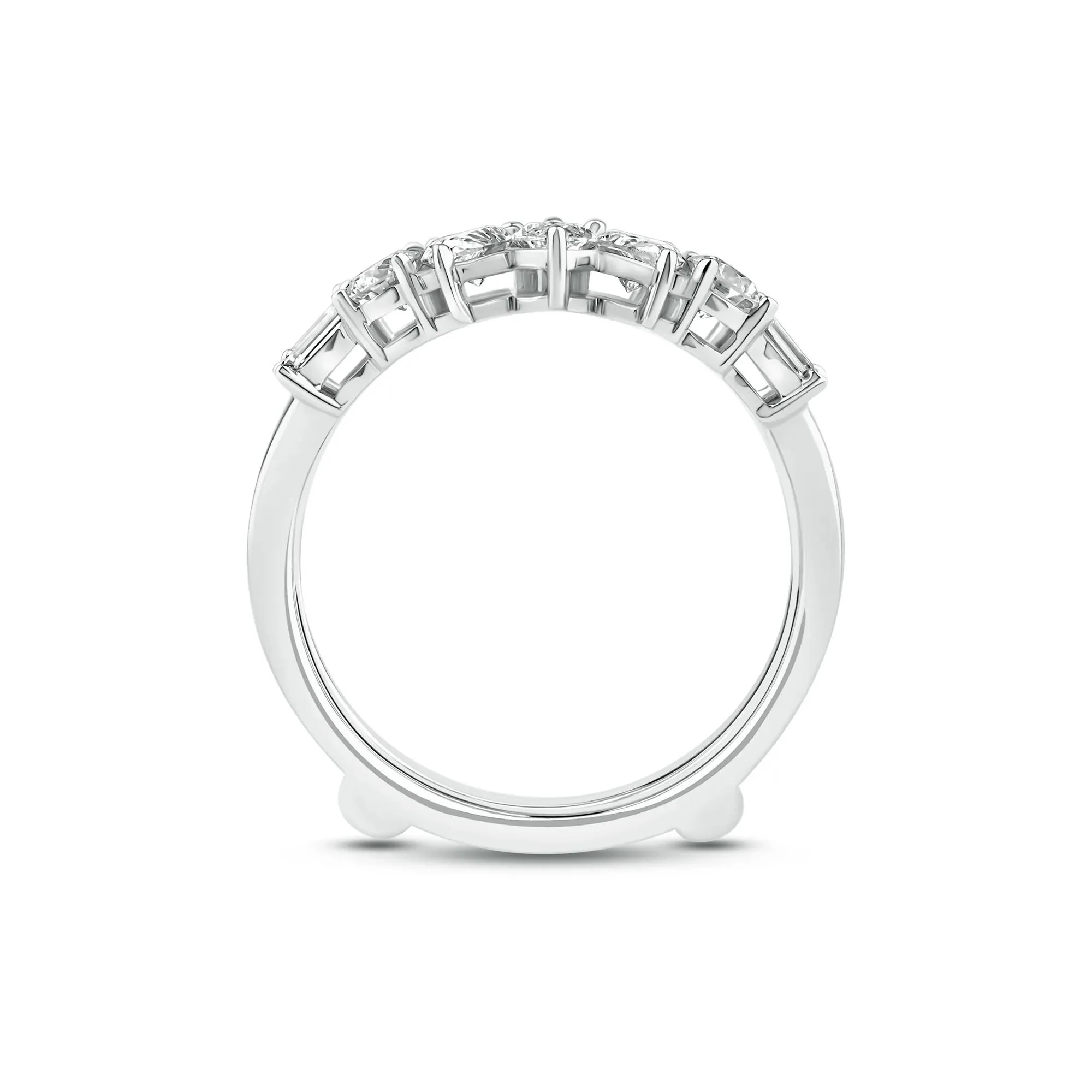 1 3/4 CT. Tw. Lab Grown Diamond Contour Insert 14K White Gold Ring Size 5.5 7mm - Image 2