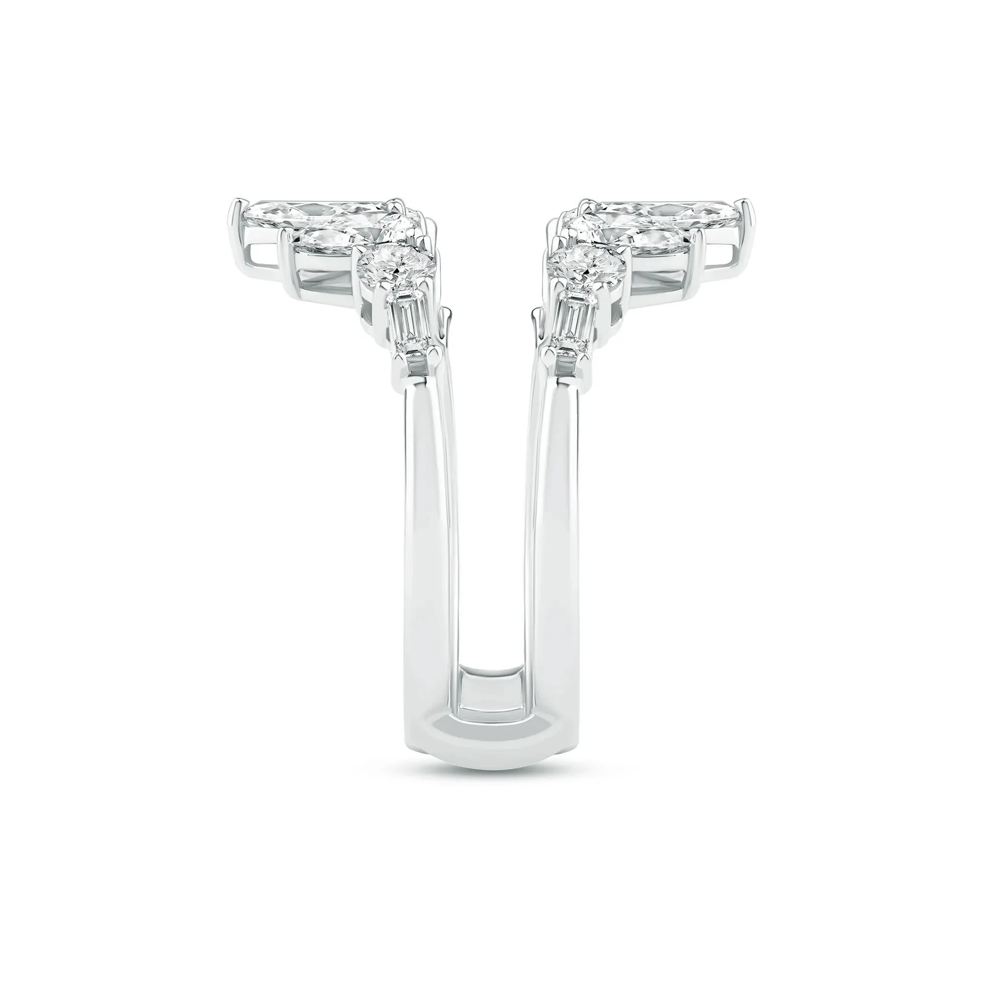 1 3/4 CT. Tw. Lab Grown Diamond Contour Insert 14K White Gold Ring Size 6 7mm - Image 3