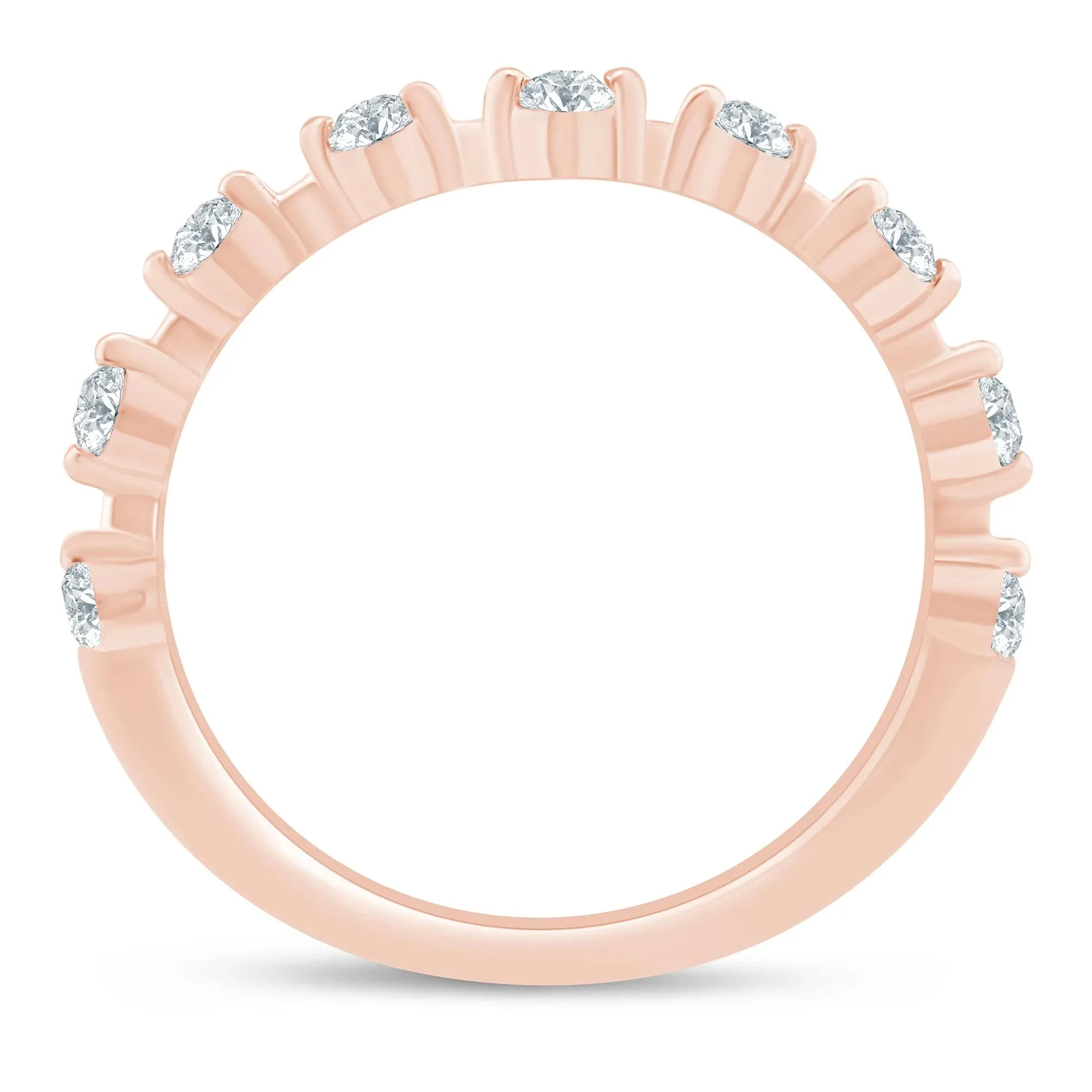 1/3 CT. Tw. Lab Grown Diamond Contour Enhancer 14K Rose Gold Ring Size 7.5 1.5mm