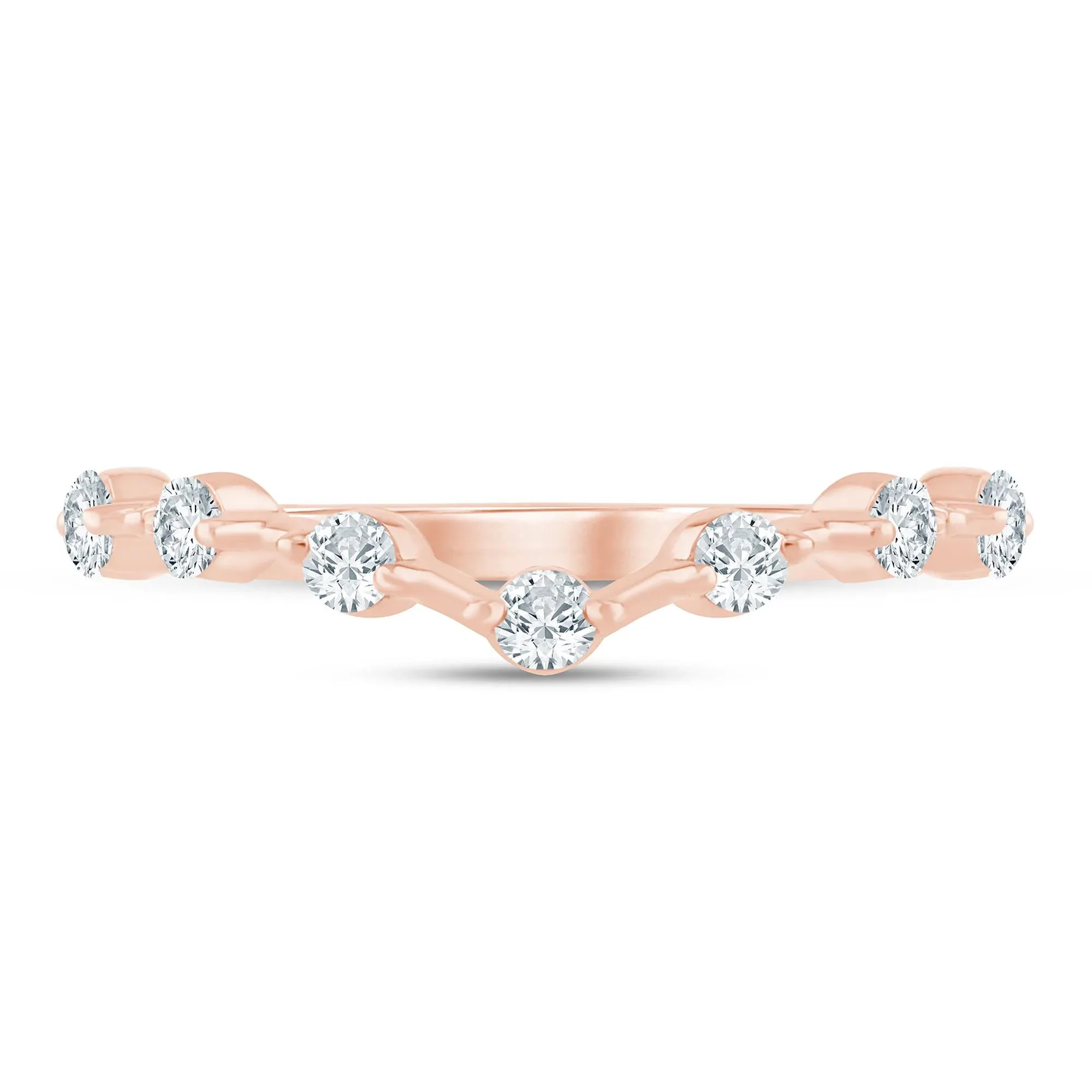 1/3 CT. Tw. Lab Grown Diamond Contour Enhancer 14K Rose Gold Ring Size 7.5 1.5mm - Image 3
