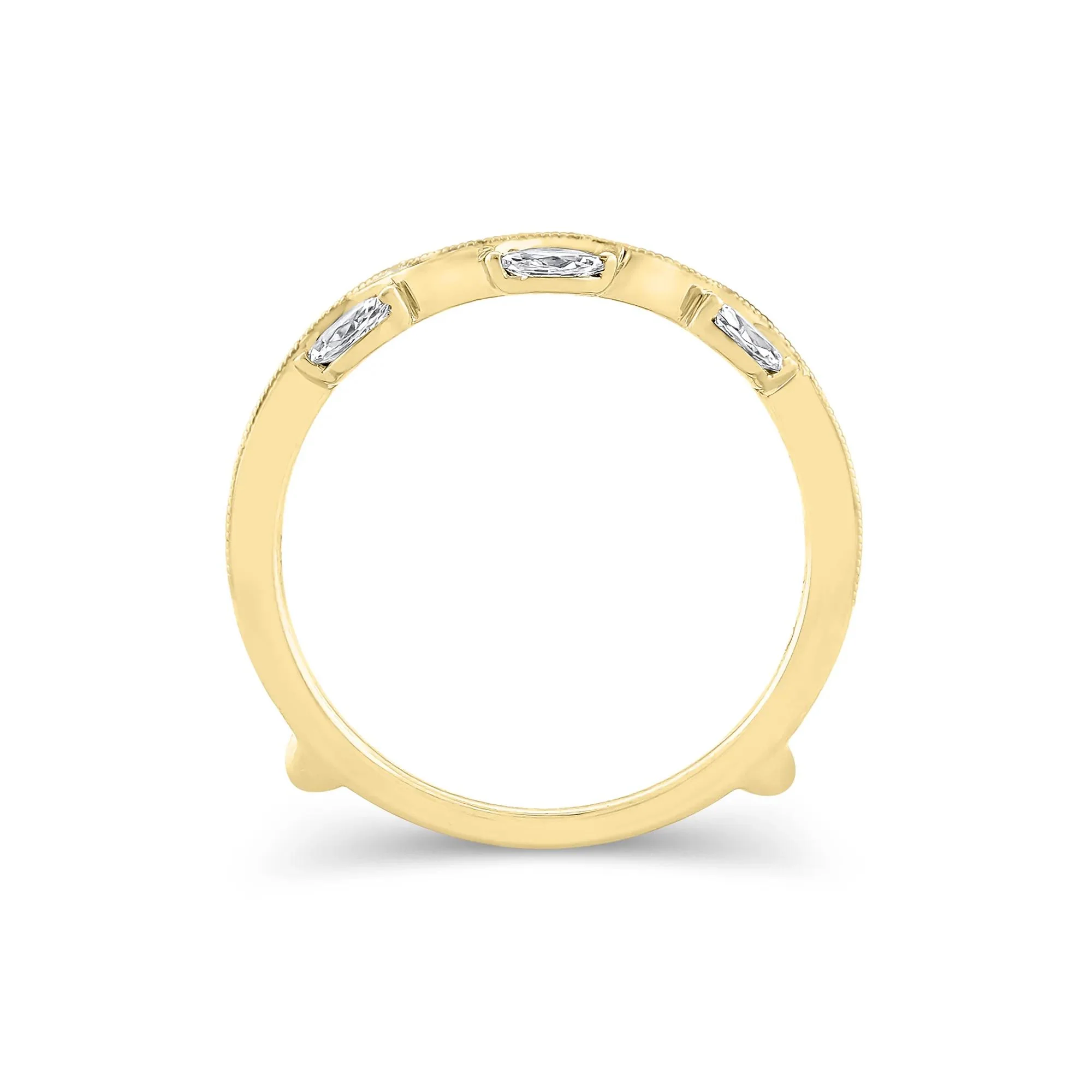 1/2 CT. Tw. Lab Grown Diamond Insert 14K Yellow Gold Ring Size 7.5 11mm - Image 2