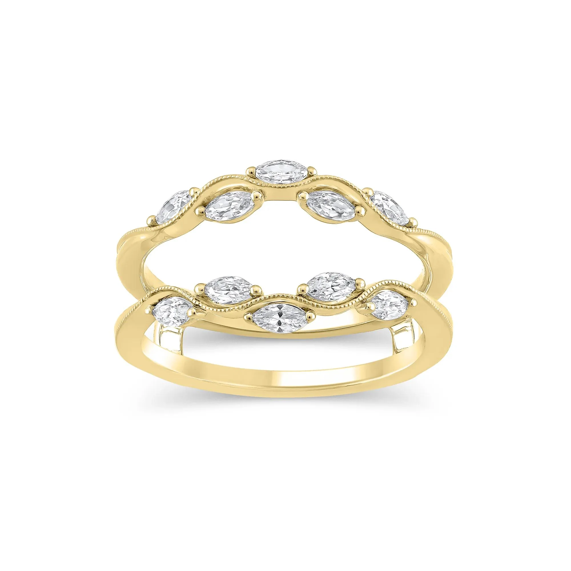 1/2 CT. Tw. Lab Grown Diamond Insert 14K Yellow Gold Ring Size 8 11mm