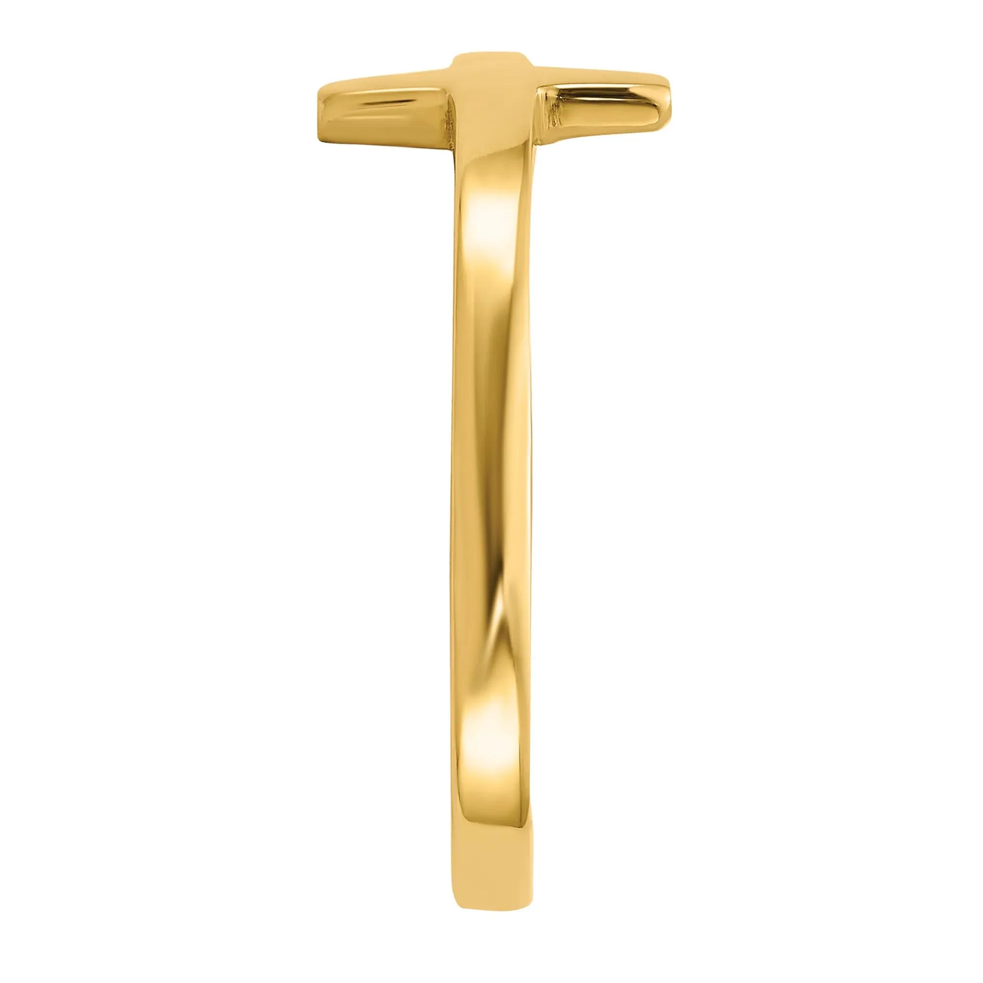 Sideways Cross Ring 14K Yellow Gold Size 10.5 - Image 3