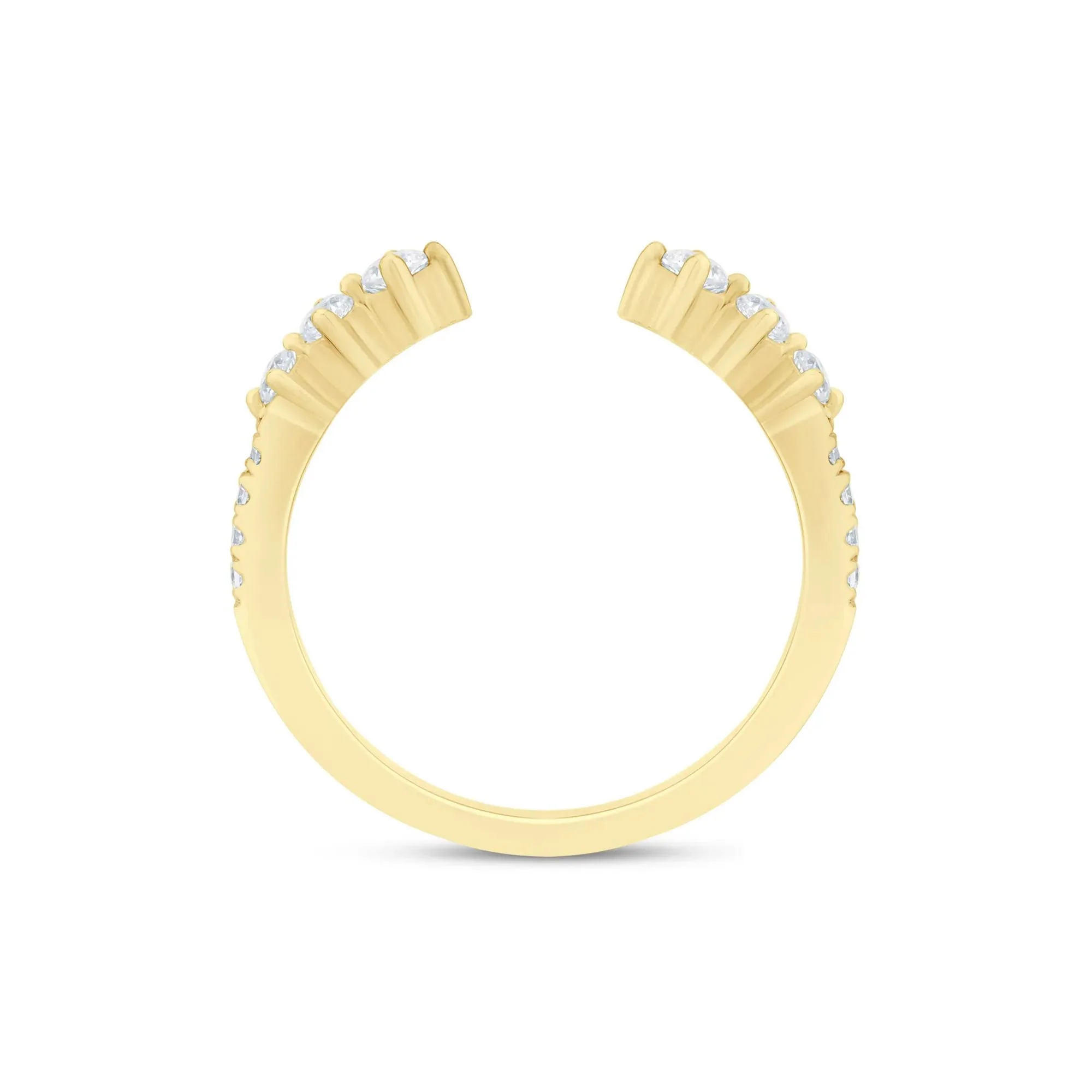 1/3 CT. Tw. Lab Grown Diamond Open Band Ring 14K Yellow Gold Size 7.5 1.5mm - Image 2