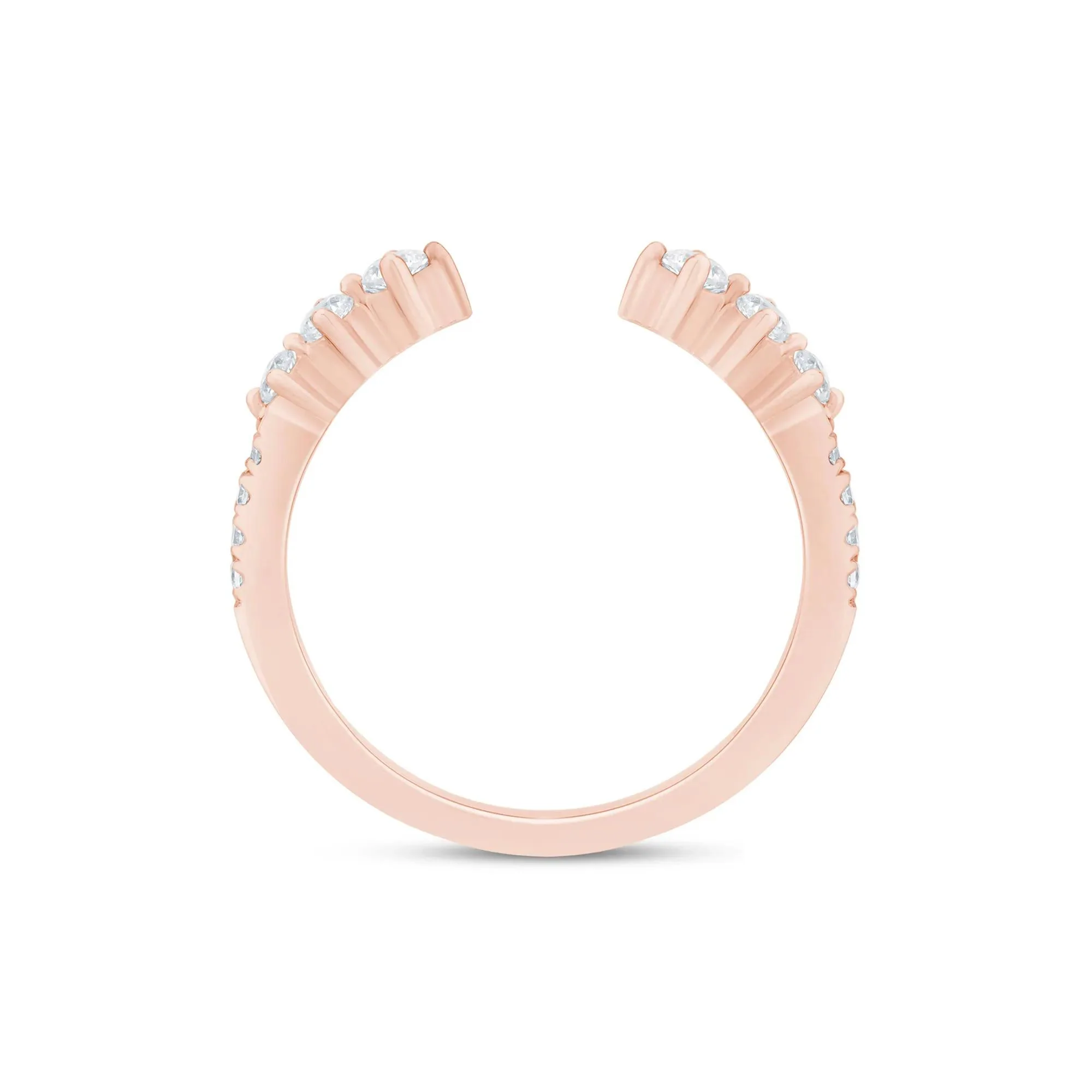 1/3 CT. Tw. Lab Grown Diamond Open Band Ring 14K Rose Gold Size 7 1.5mm - Image 2