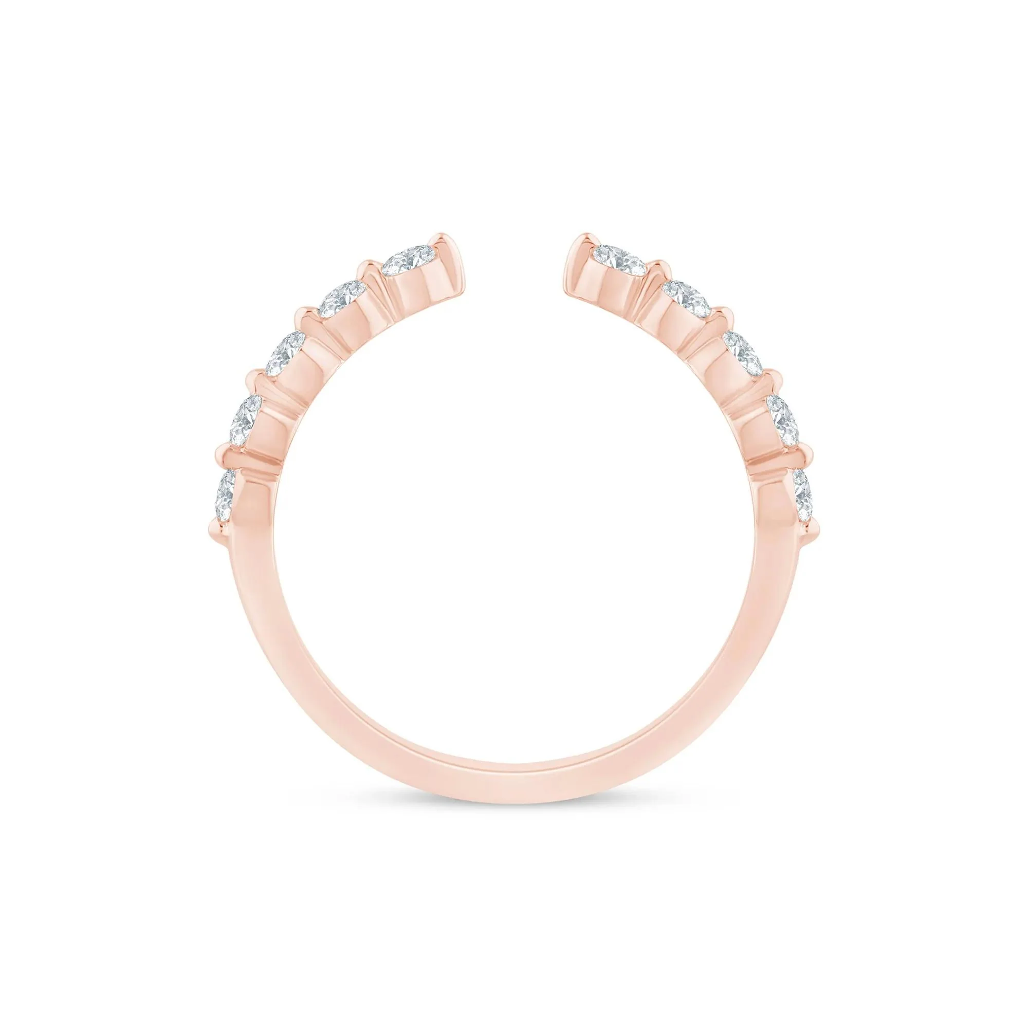 1/3 CT. Tw. Lab Grown Diamond Open Anniversary Band Ring 14K Rose Gold Round Brilliant Cut Size 7 1.5mm - Image 2