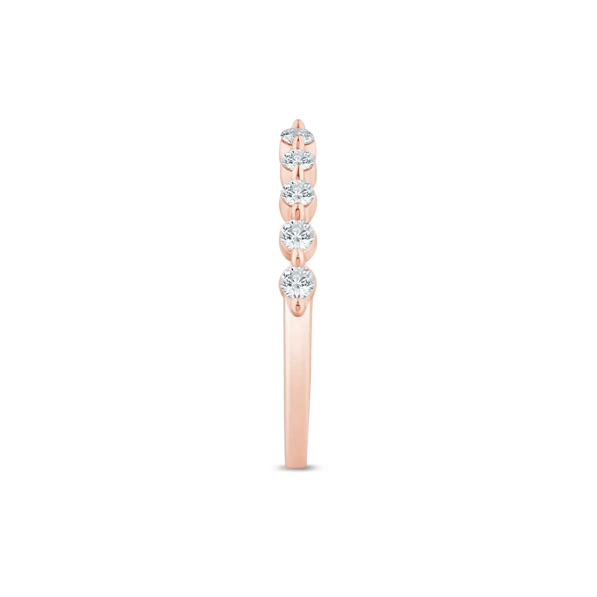 1/3 CT. Tw. Lab Grown Diamond Open Anniversary Band Ring 14K Rose Gold Round Brilliant Cut Size 8 1.5mm - Image 3