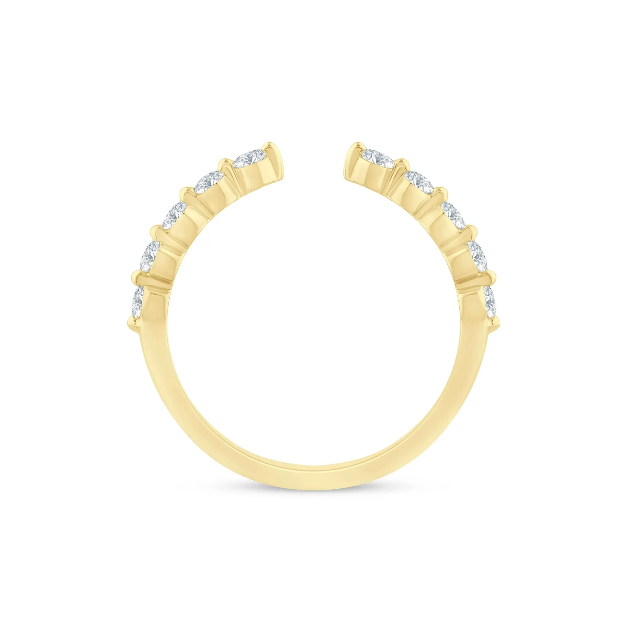 1/3 CT. Tw. Lab Grown Diamond Open Anniversary Band Ring 14K Yellow Gold Round Brilliant Cut Size 8 1.5mm - Image 2