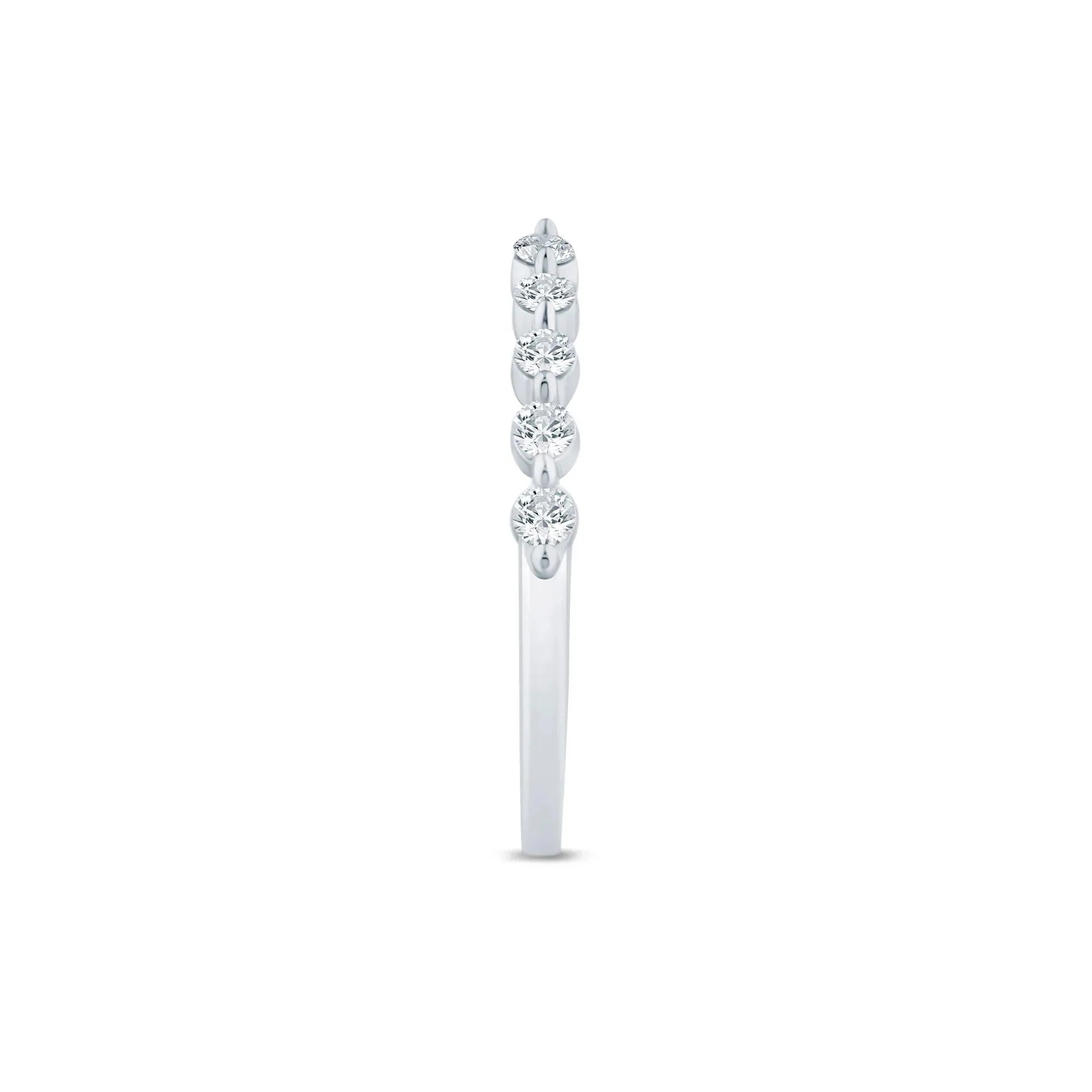 1/3 CT. Tw. Lab Grown Diamond Open Anniversary Band Ring 14K White Gold Round Brilliant Cut Size 5 1.5mm - Image 3