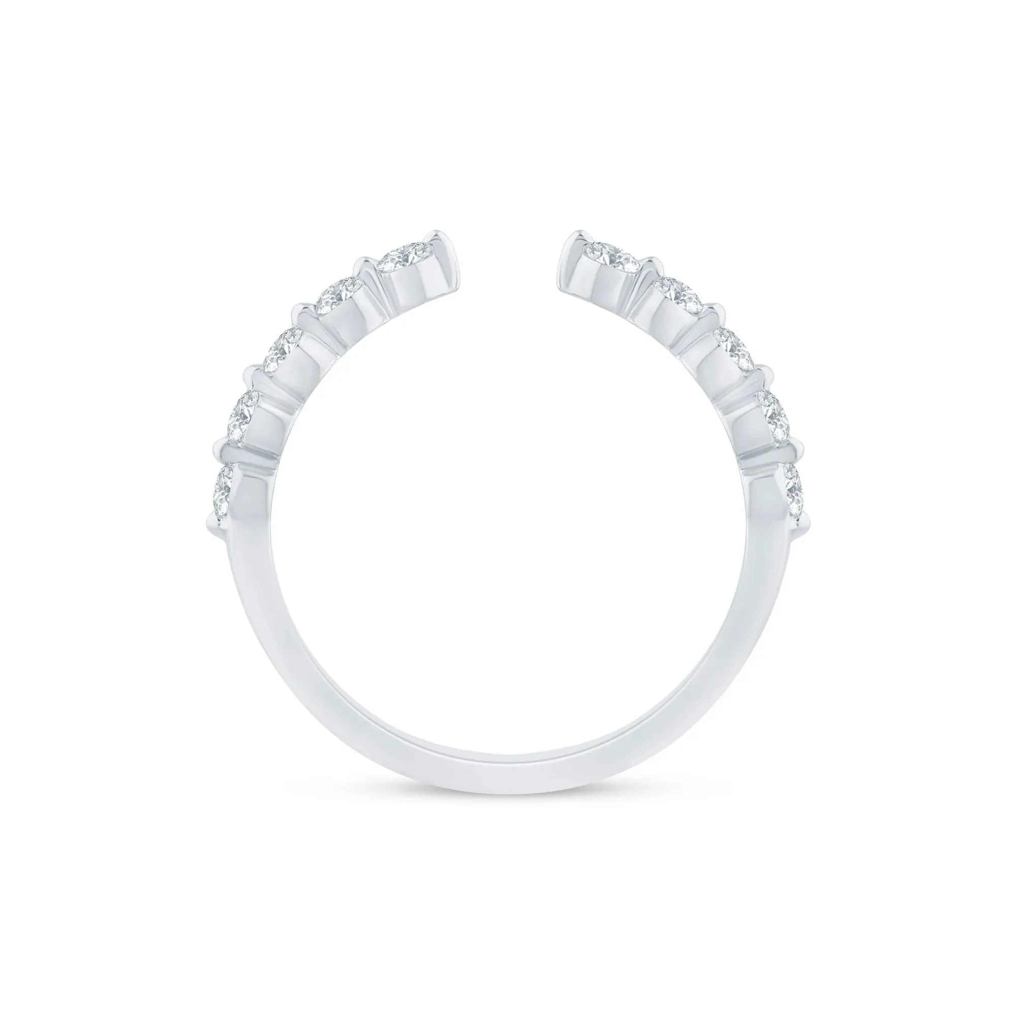 1/3 CT. Tw. Lab Grown Diamond Open Anniversary Band Ring 14K White Gold Round Brilliant Cut Size 5.5 1.5mm - Image 2