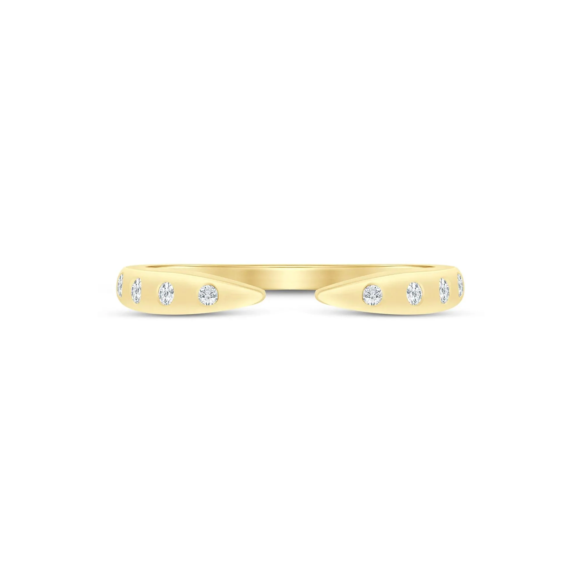 1/10 CT. Tw. Lab Grown Diamond Burnished Open Band Ring 14K Yellow Gold Size 5.5 1.5mm