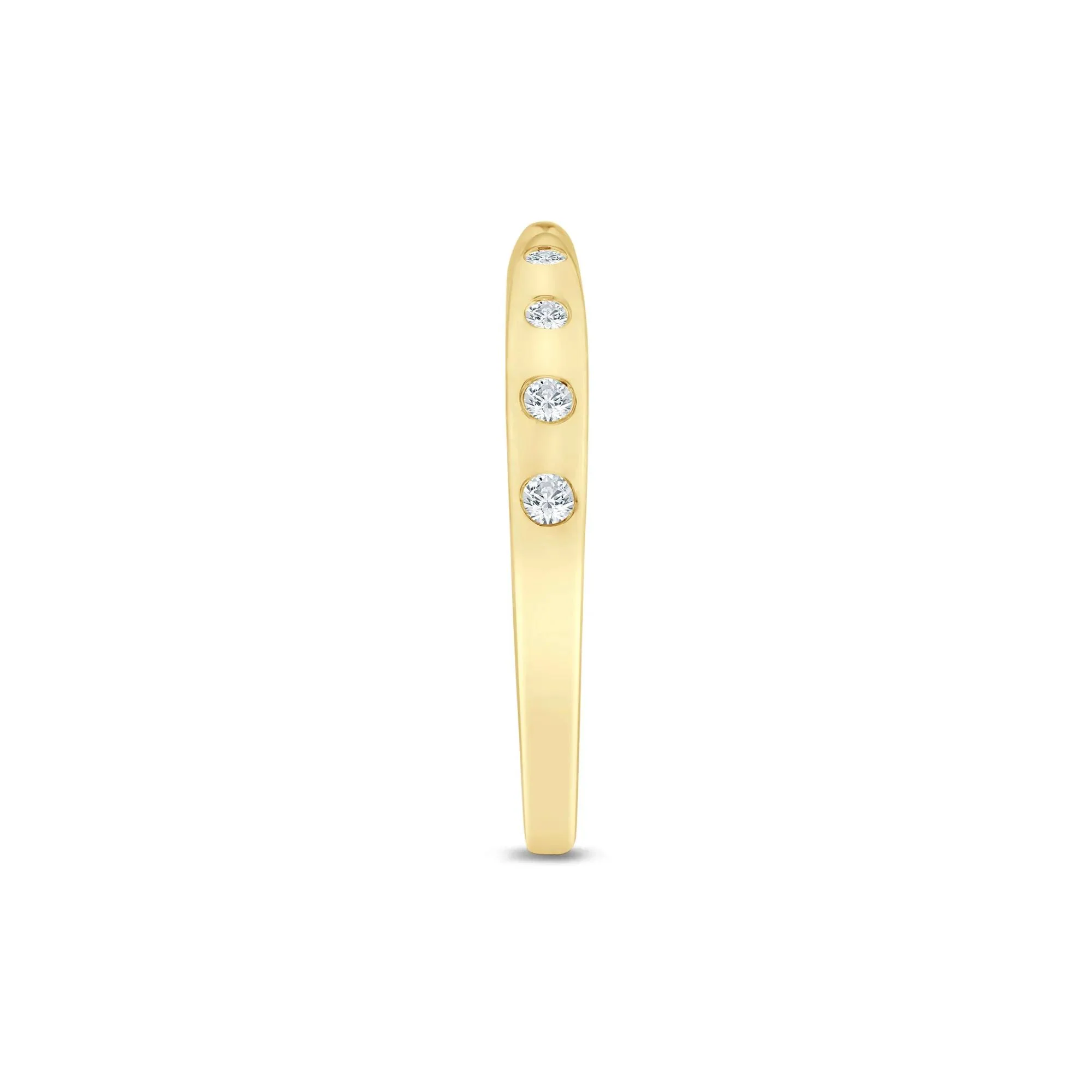 1/10 CT. Tw. Lab Grown Diamond Burnished Open Band Ring 14K Yellow Gold Size 5.5 1.5mm - Image 3