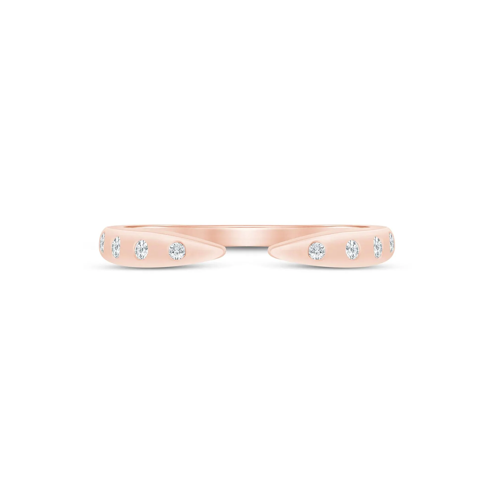 1/10 CT. Tw. Lab Grown Diamond Burnished Open Band Ring 14K Rose Gold Size 8.5 1.5mm