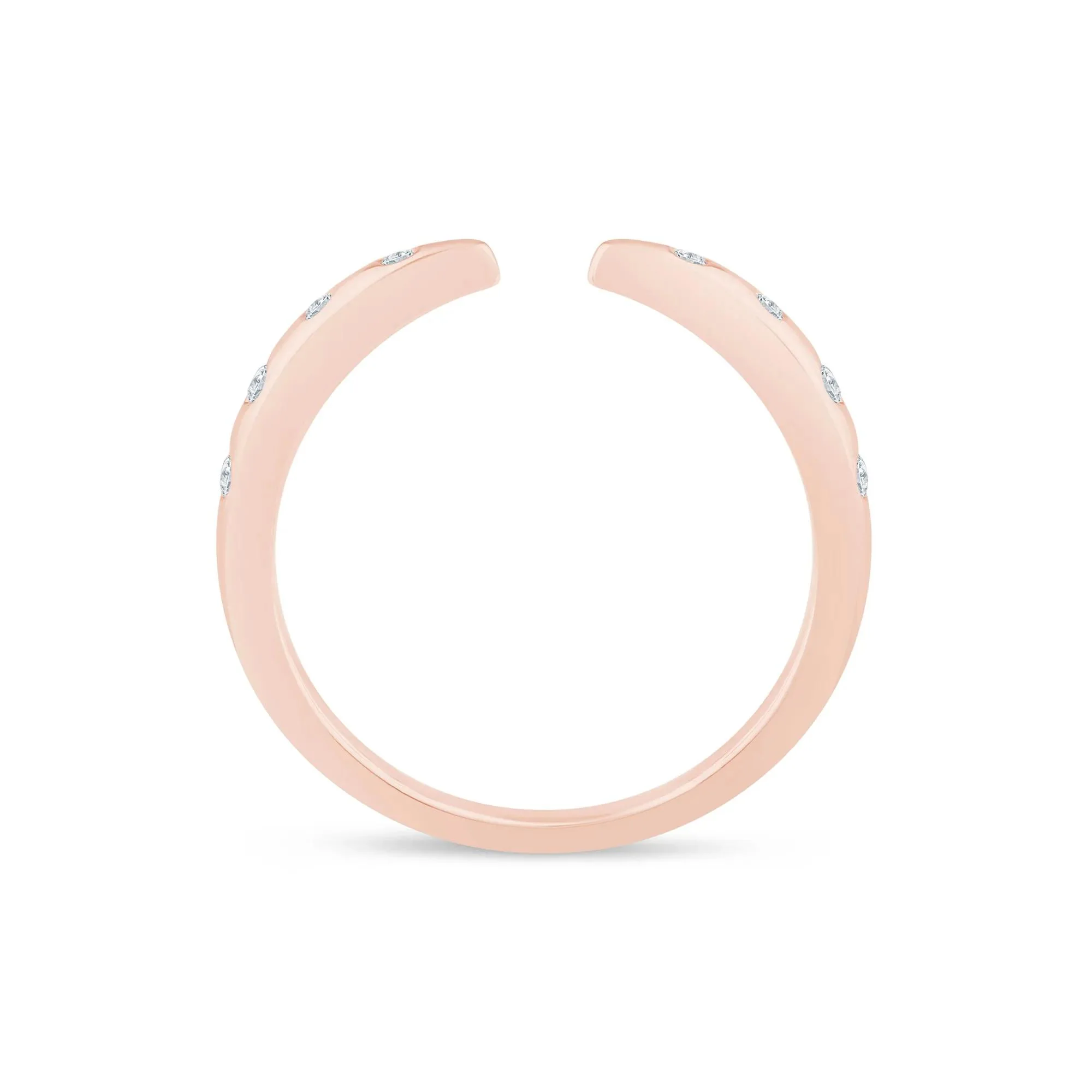 1/10 CT. Tw. Lab Grown Diamond Burnished Open Band Ring 14K Rose Gold Size 9 1.5mm - Image 2